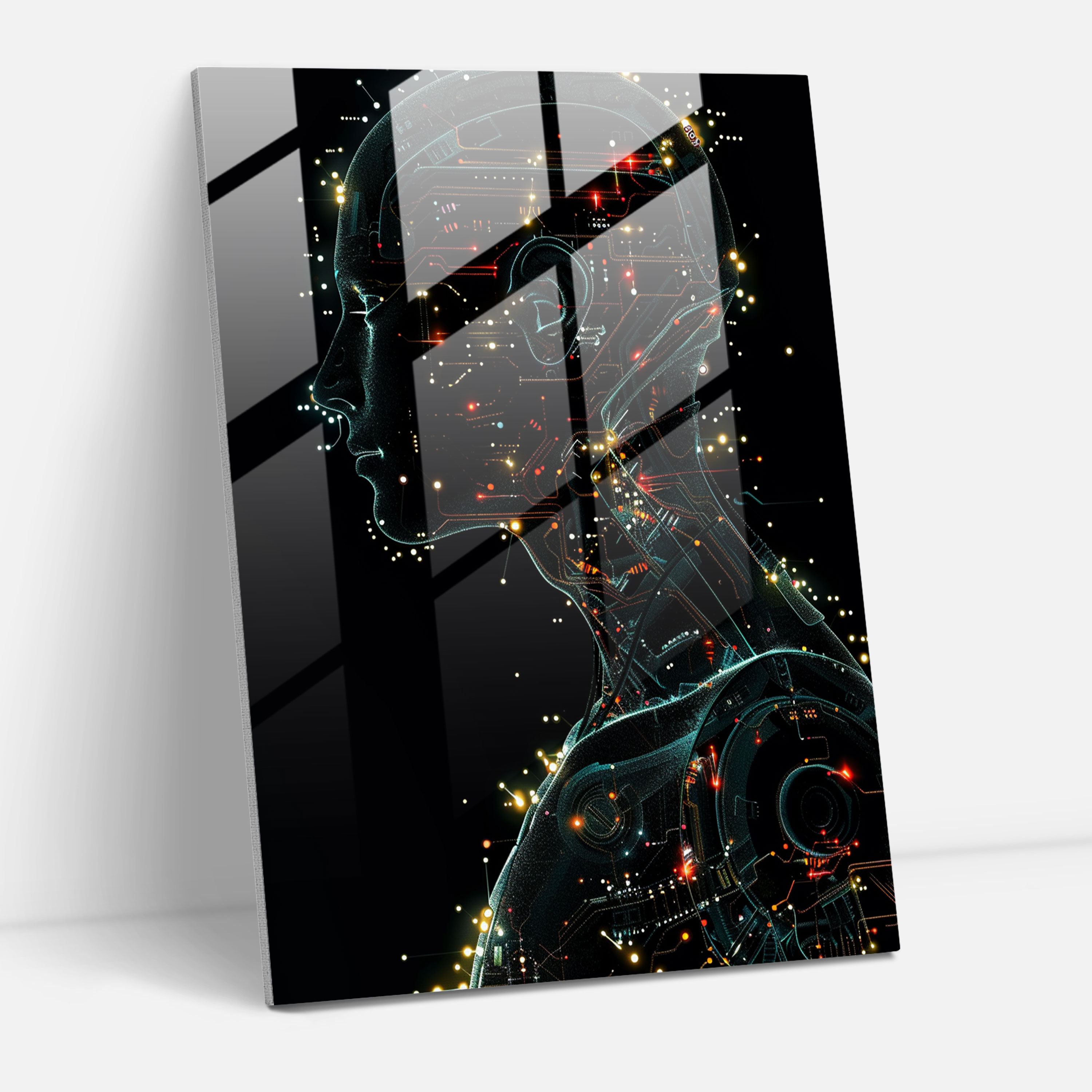 Futurism Robot Glass Print - Futurism, Glass Wall Art, Glass Art, Home Decoration