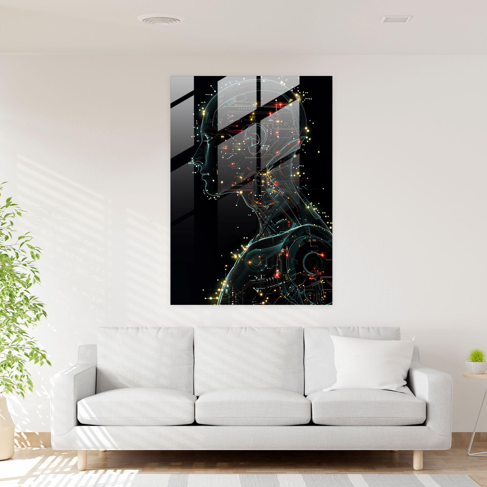 Futurism Robot Glass Print - Futurism, Glass Wall Art, Glass Art, Home Decoration