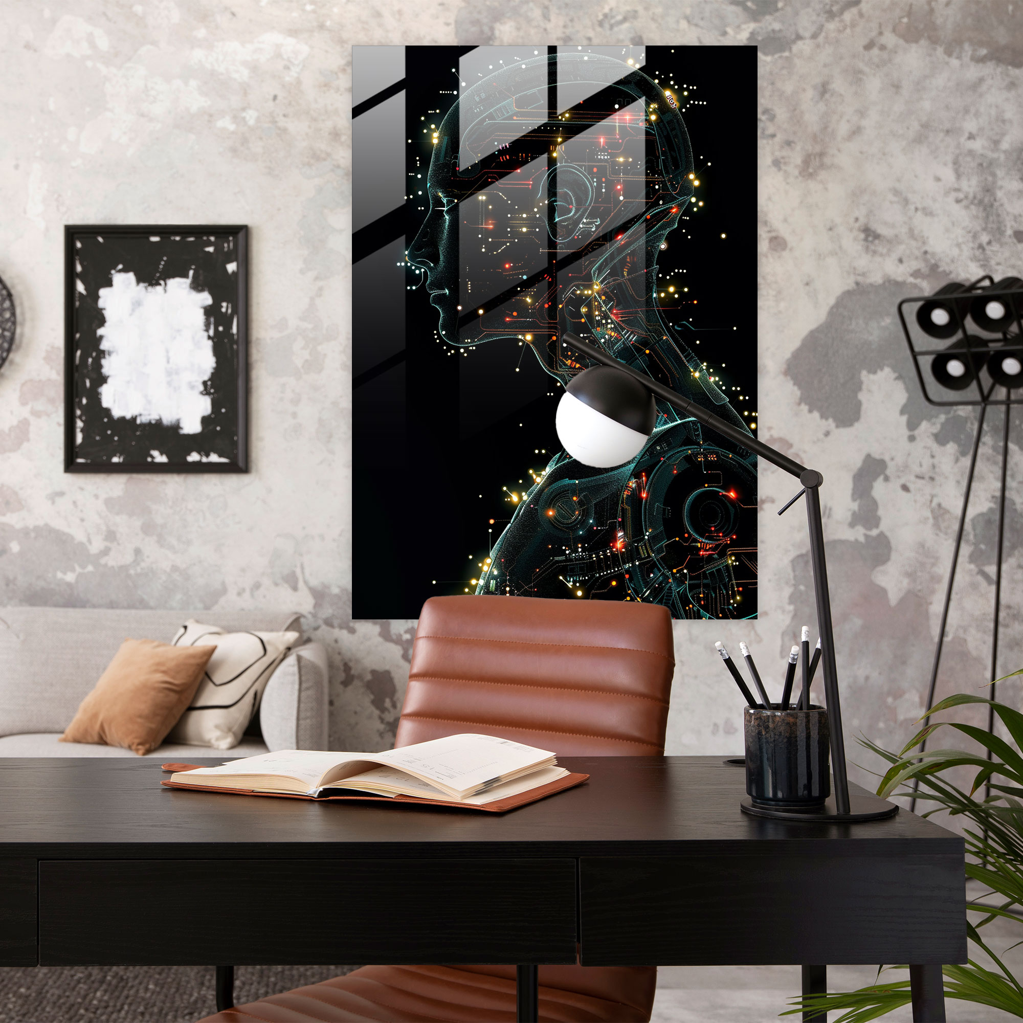 Futurism Robot Glass Print - Futurism, Glass Wall Art, Glass Art, Home Decoration