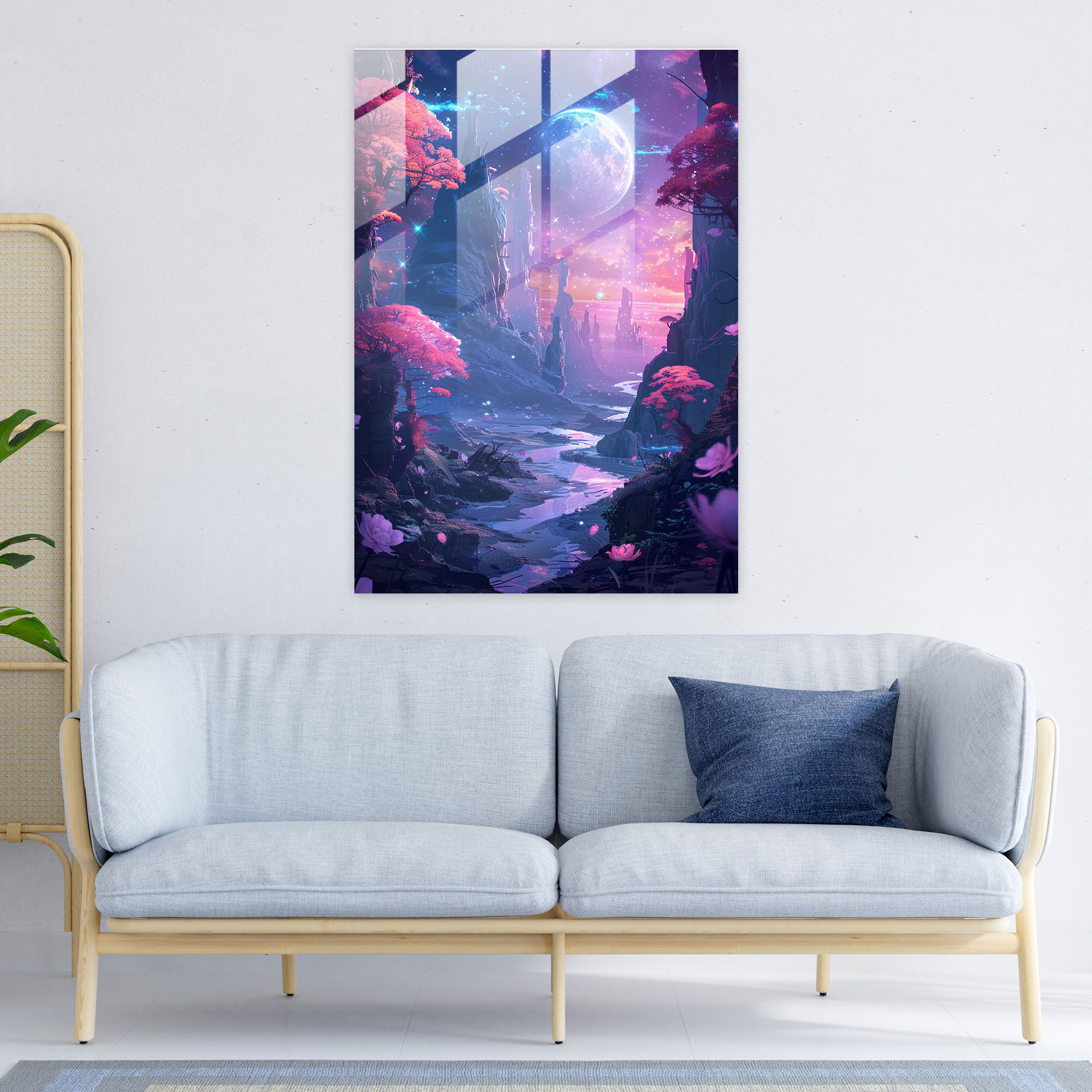 Futurism Cosmic Glass Art - Futurism, Cosmic, Glass Print, Wall Decoration