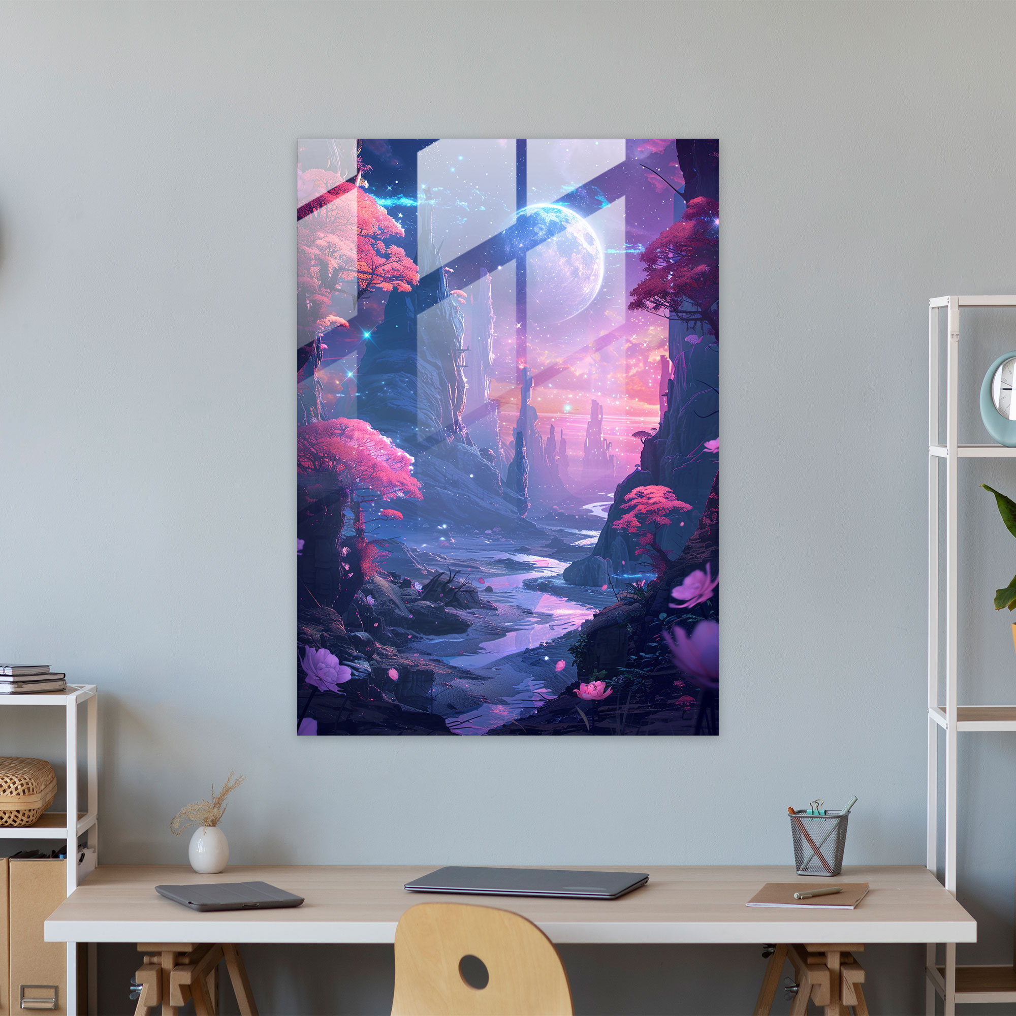 Futurism Cosmic Glass Art - Futurism, Cosmic, Glass Print, Wall Decoration