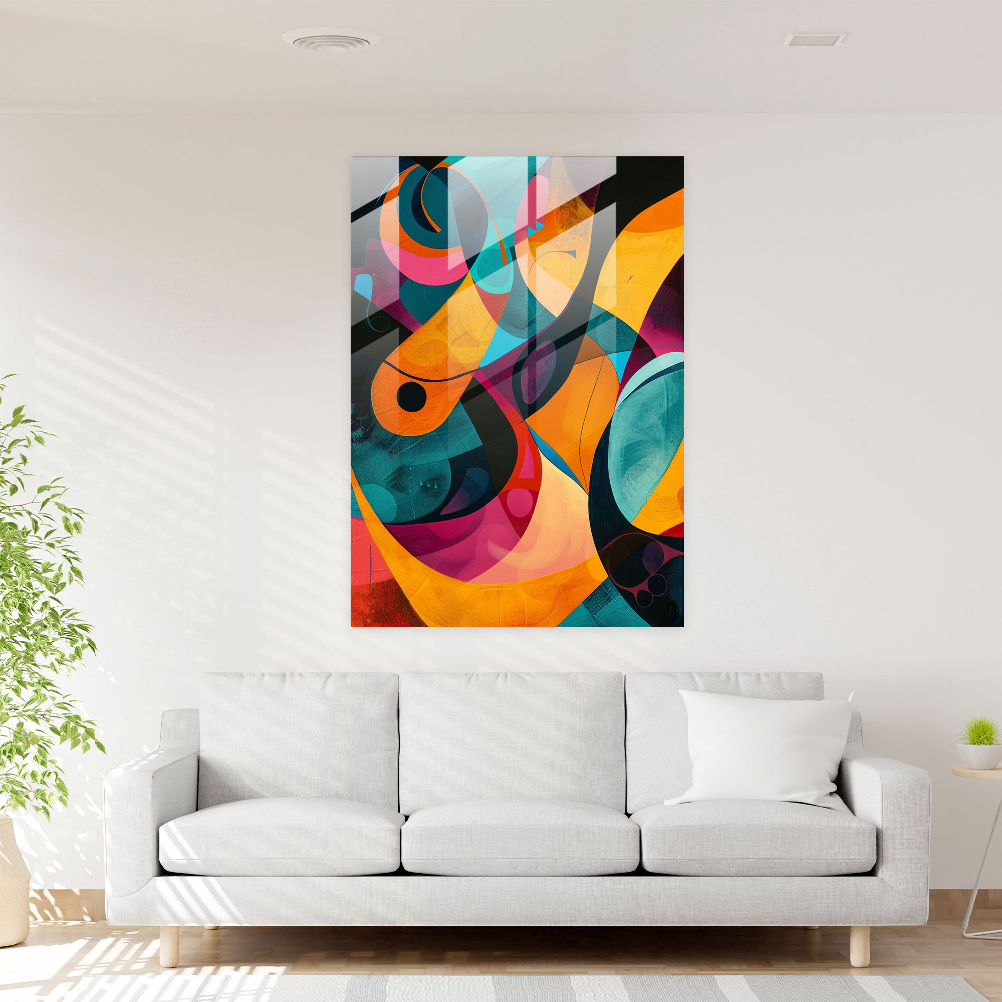 Futurism Glass Print - Futurism, Home Decoration, Modern Art, Glass Wall Art