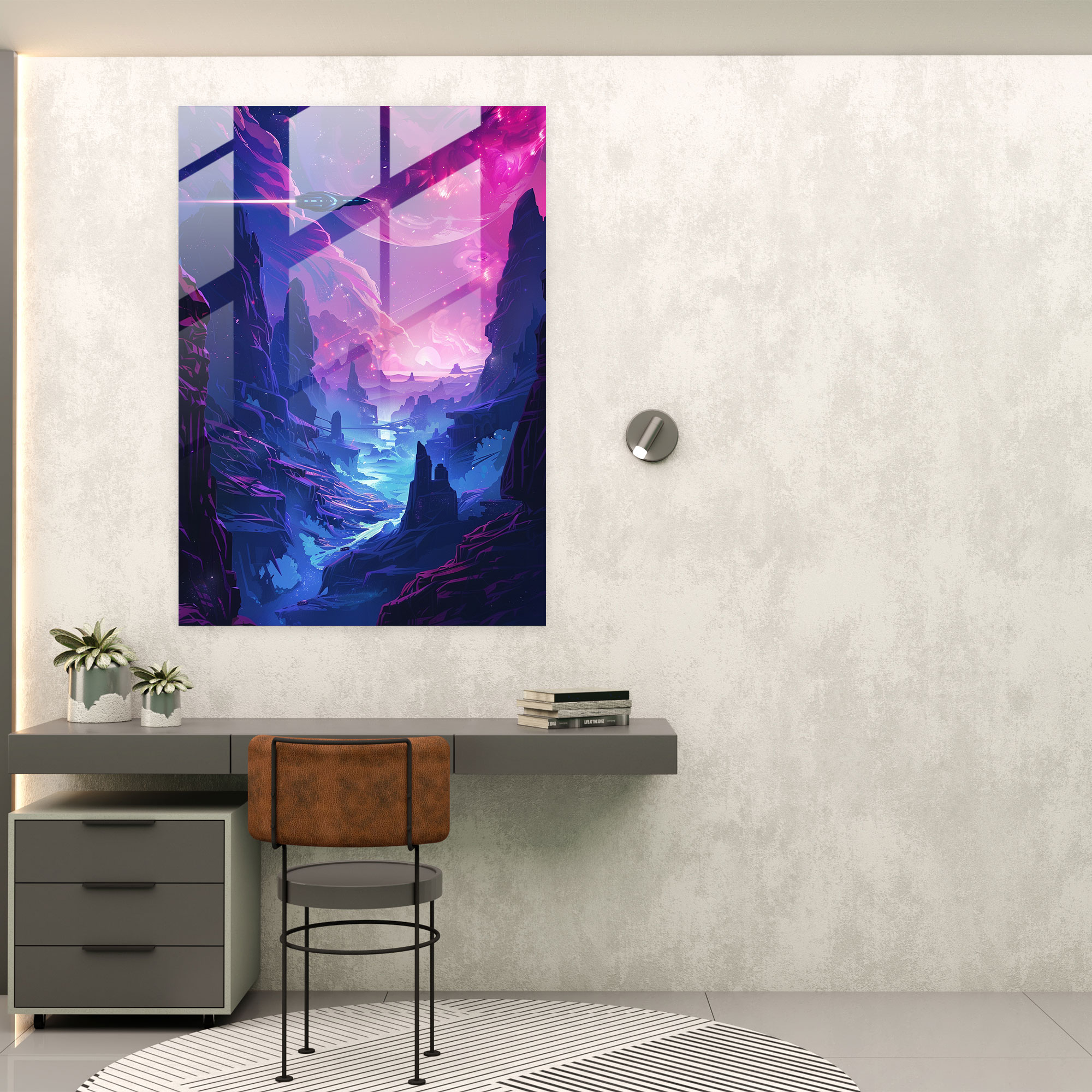Futurism Wall Decoration - Cosmic Spaceship - Futurism, Glass Art, Wall Decoration, Futurism Art Style