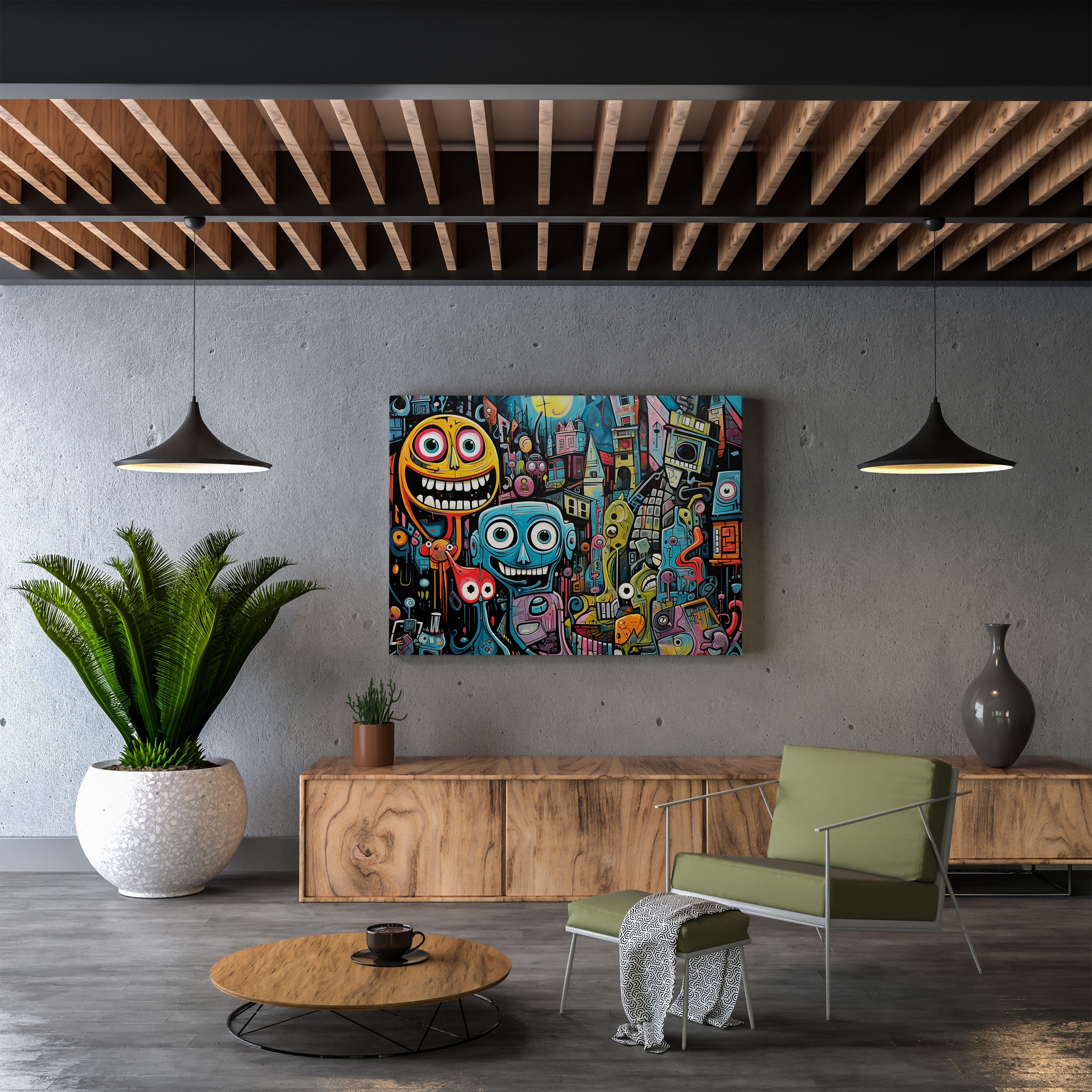 Funky Graffiti Canvas Print Wall Art - Funky, Graffiti, Home Decoration, Funky