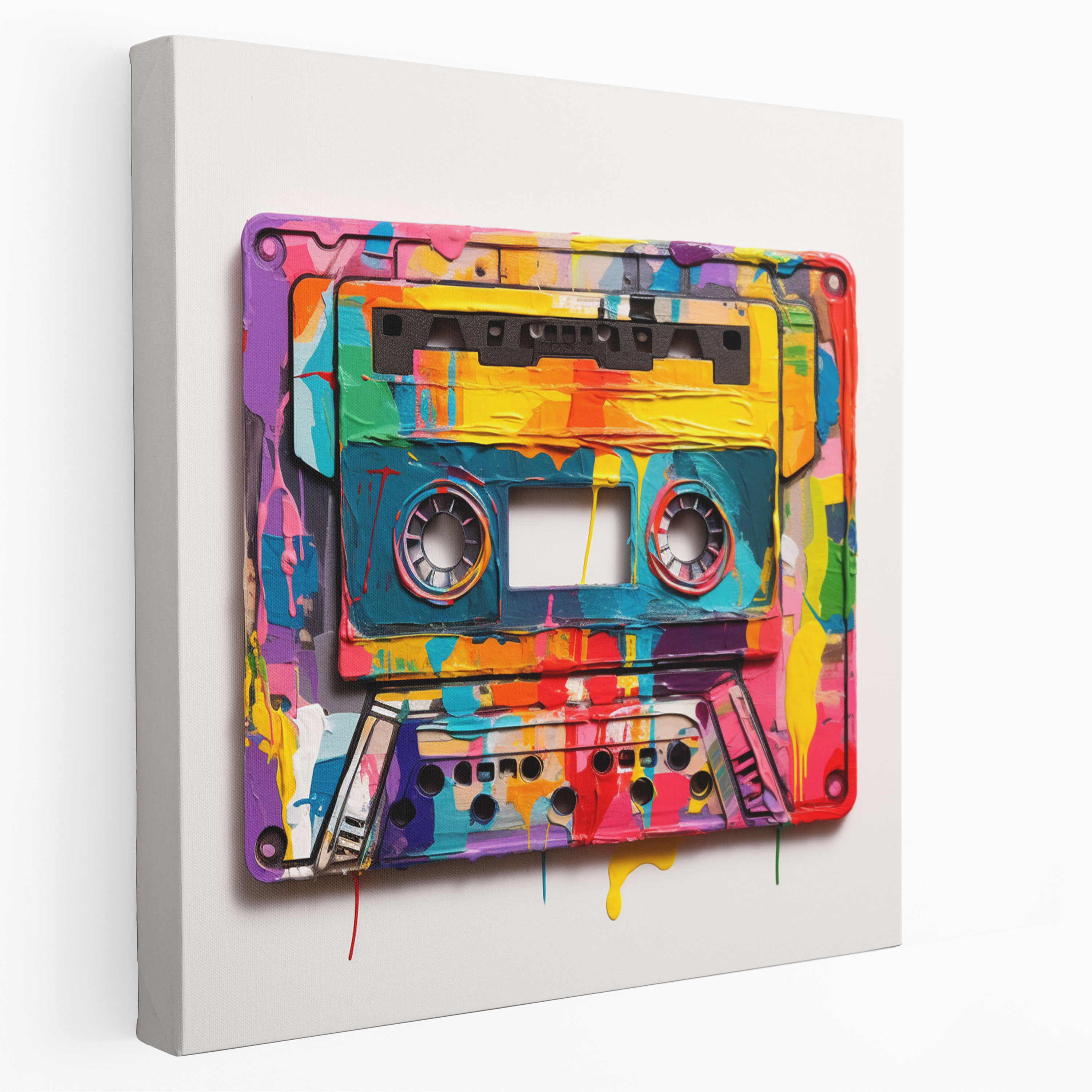 Retro Cassette Tape Wall Art - Funky, Wall Decoration, Canvas, Canvas Wall Art