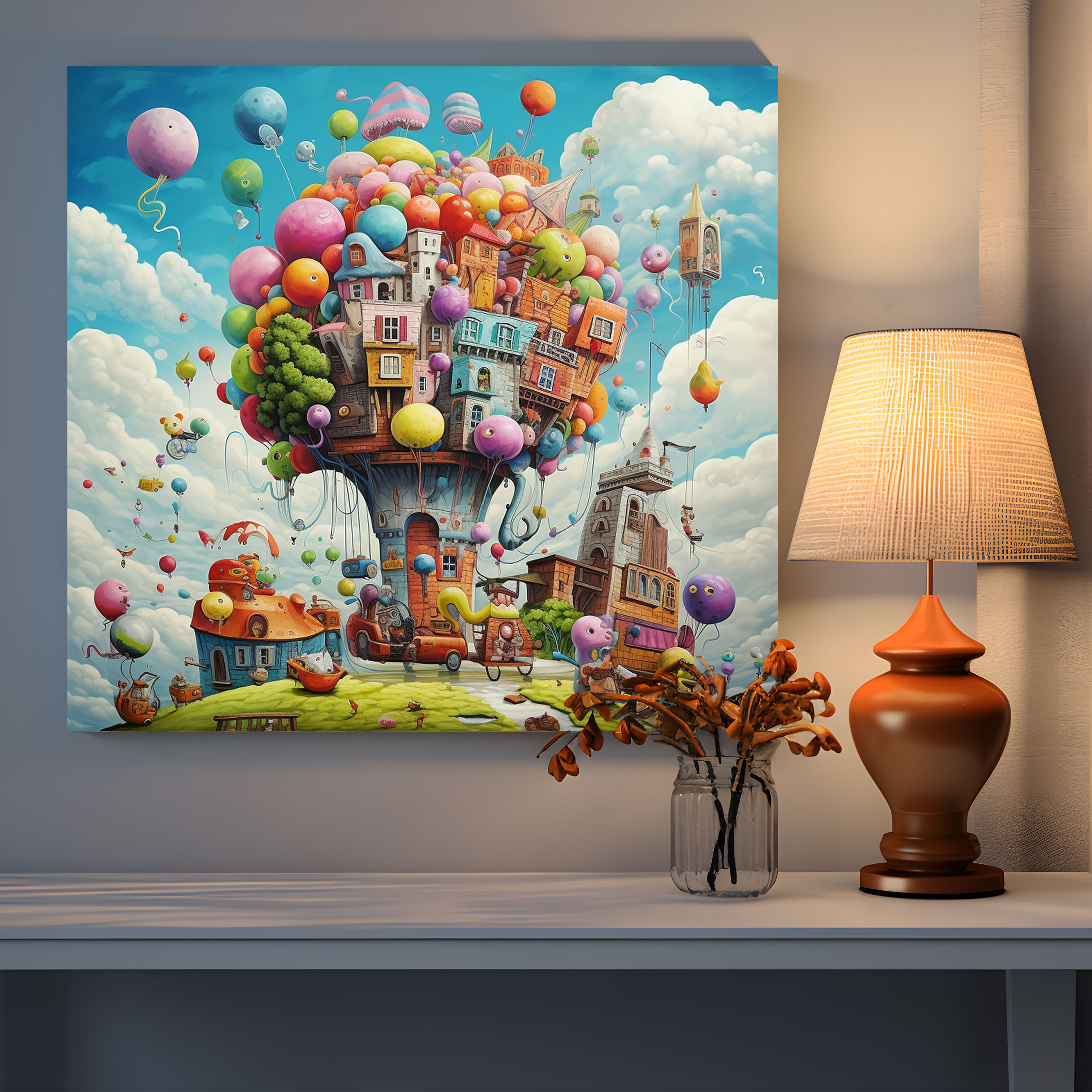 Whimsical Cartoon Characters Wall Art - Funky, Funky, Wall Decoration, Cartoon Characters