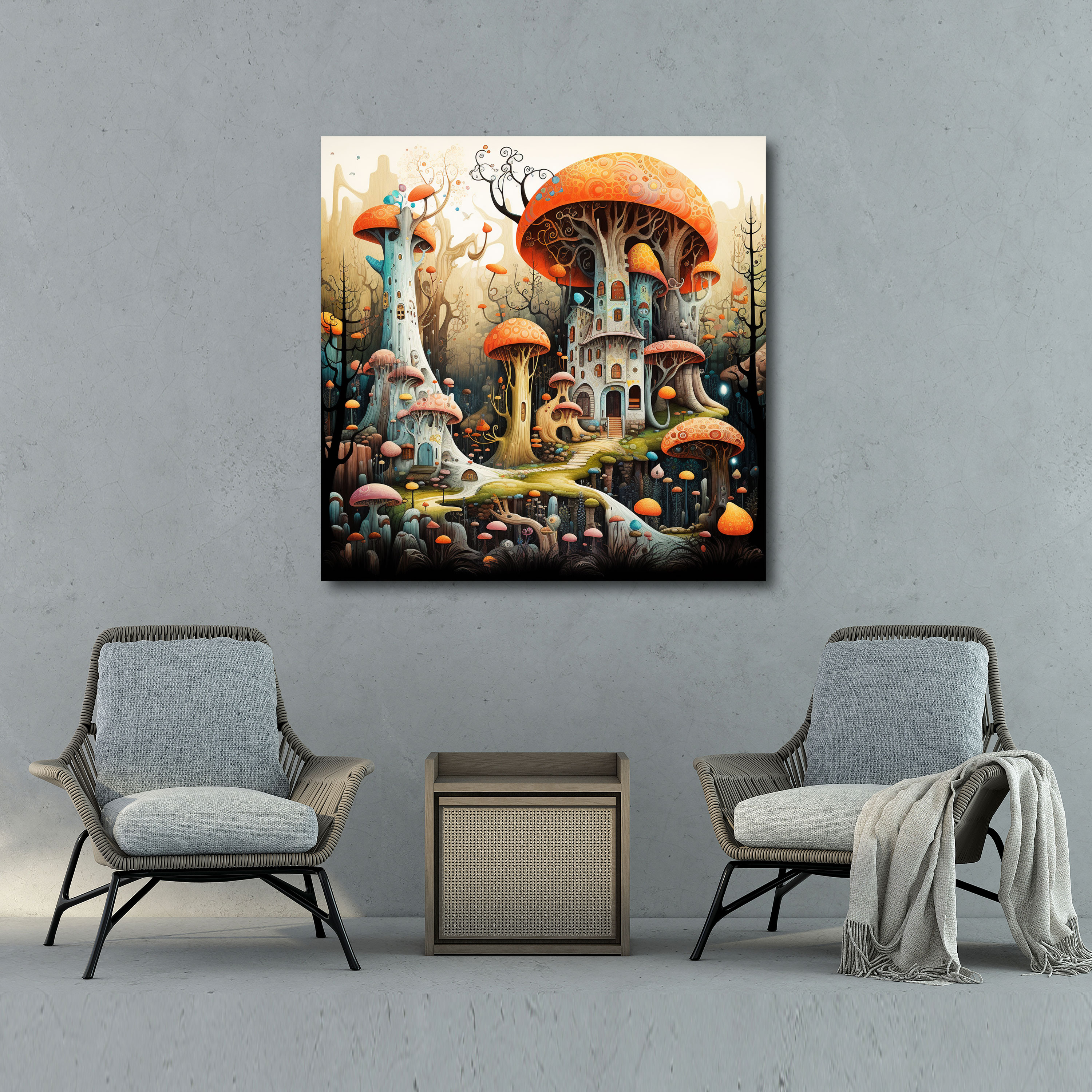 Funky Canvas Print - Whimsical Wall Art - Funky, Whimsical Illustration, Wall Decoration, Canvas