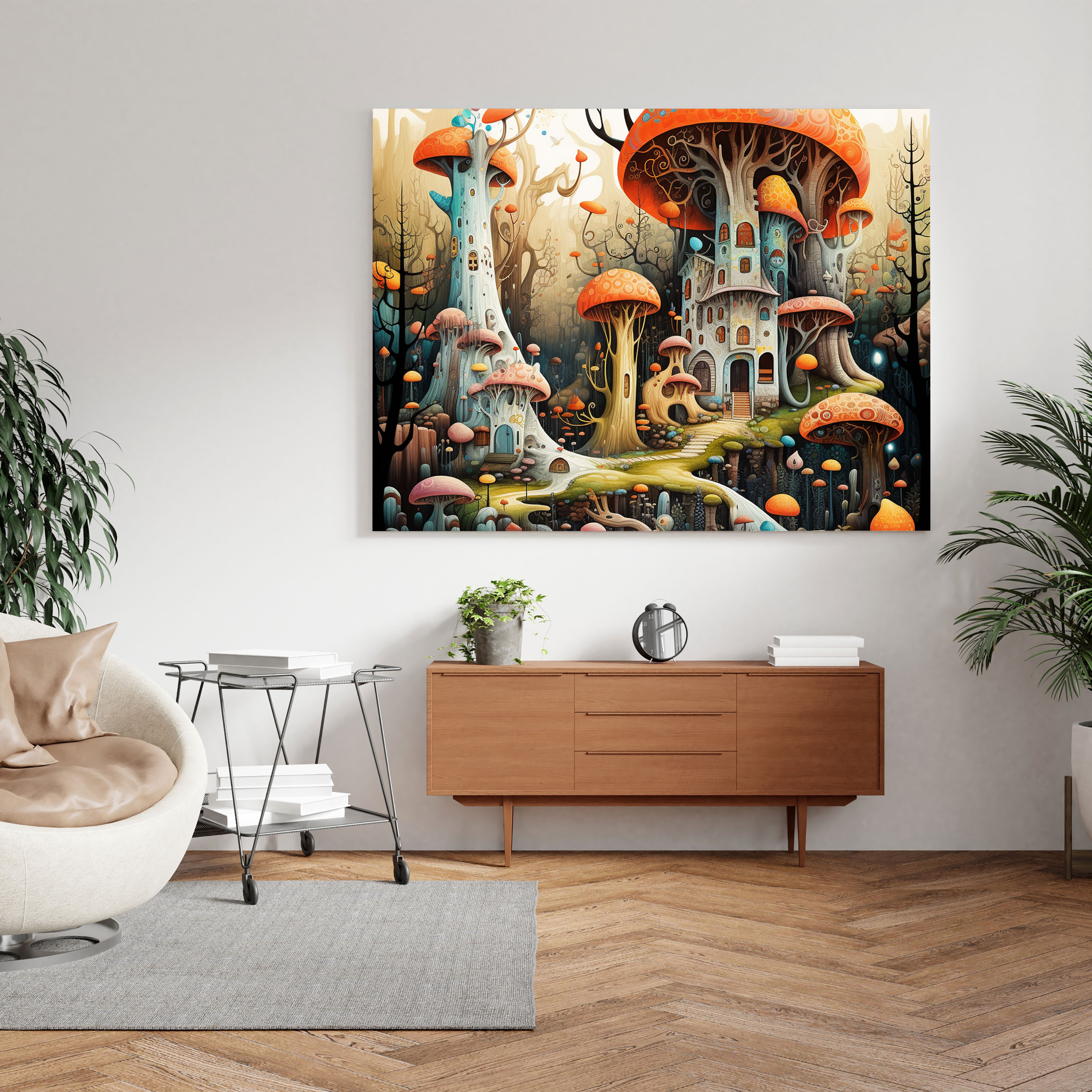 Funky Canvas Print - Whimsical Wall Art - Funky, Whimsical Illustration, Wall Decoration, Canvas