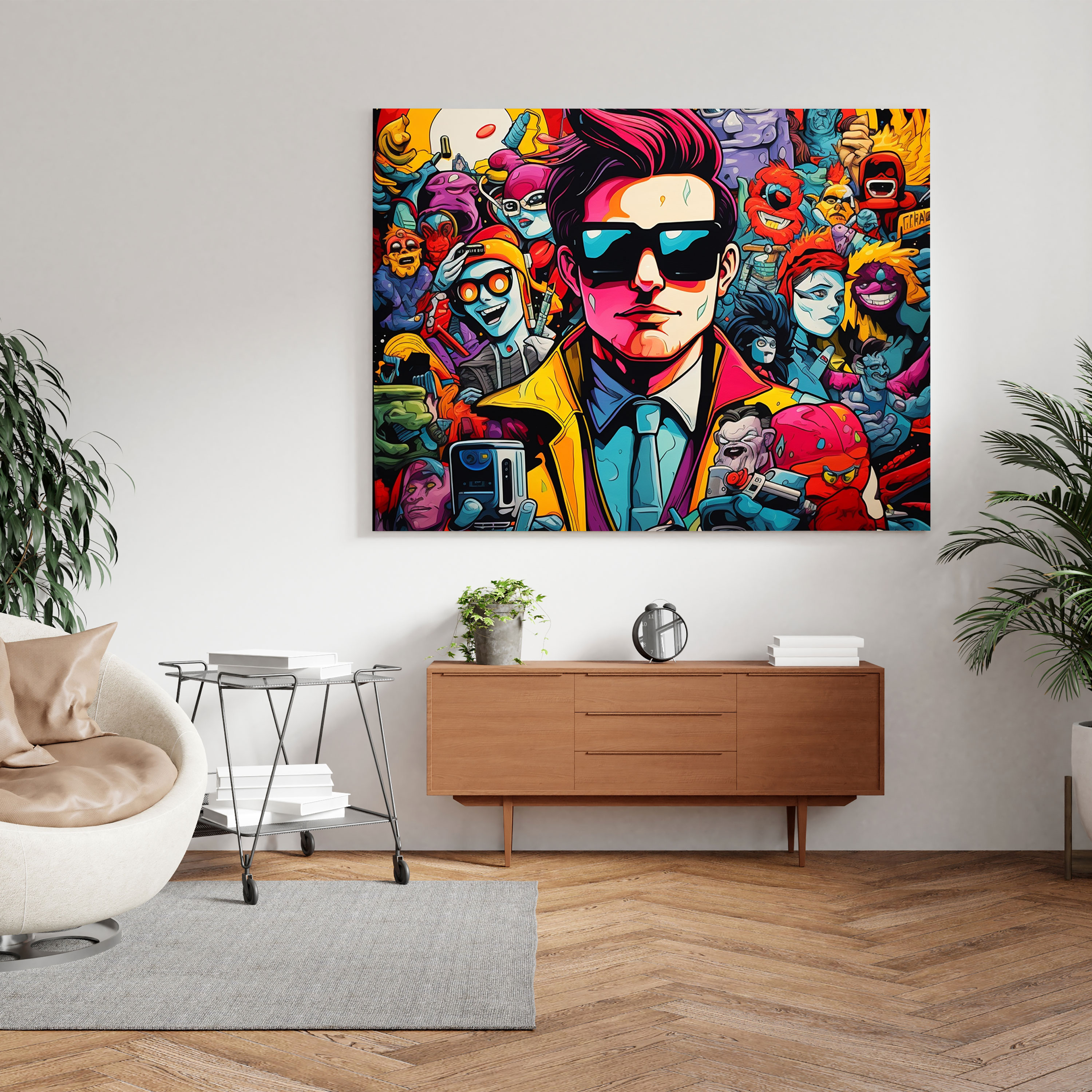 Funky Canvas Print - Cartoon-Inspired Wall Art - Funky, Cartoon-Inspired Artwork, Canvas Wall Art, Home Decoration
