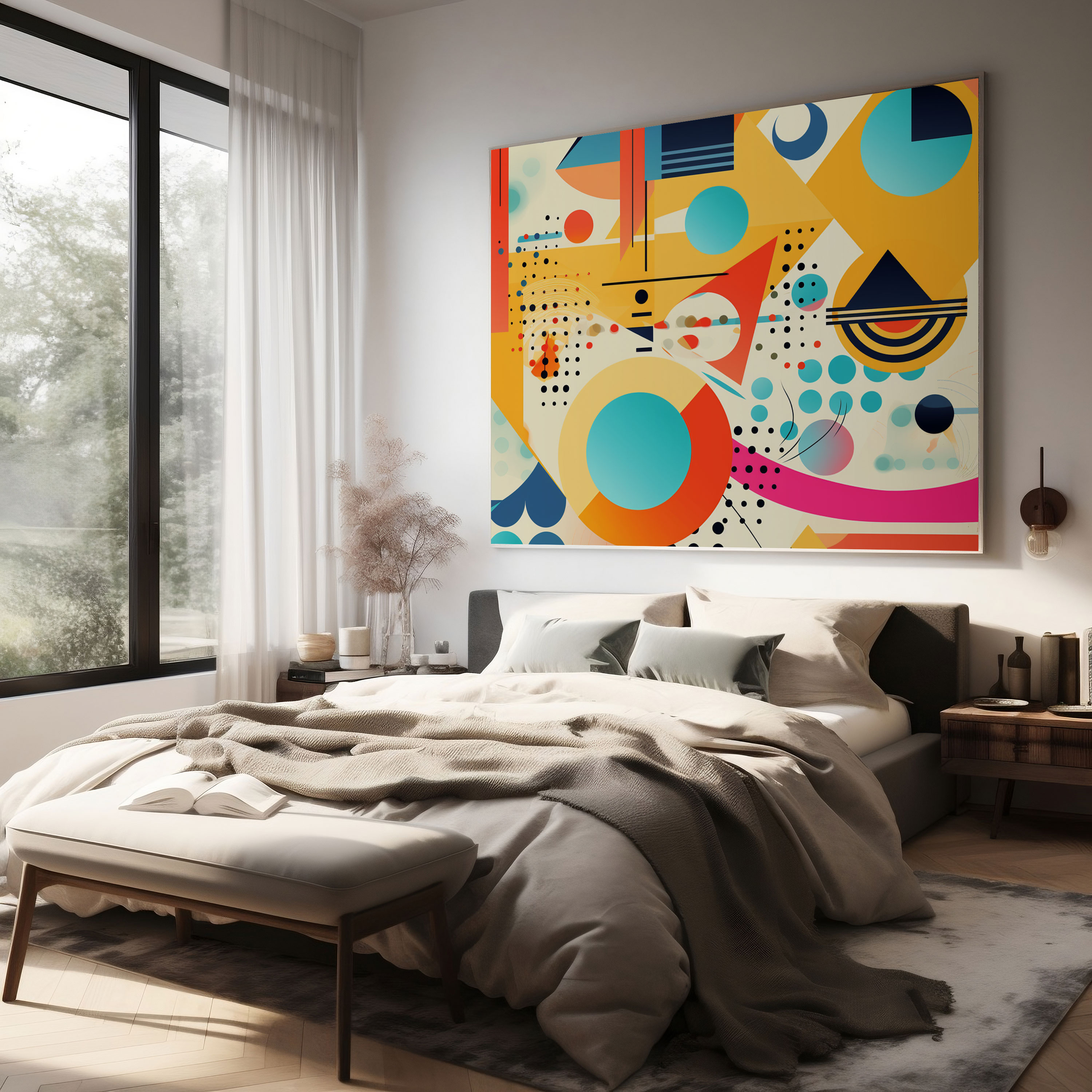 Funky Retro Patterns Canvas Print - Funky, Canvas Wall Art, Geometric Shapes, Retro