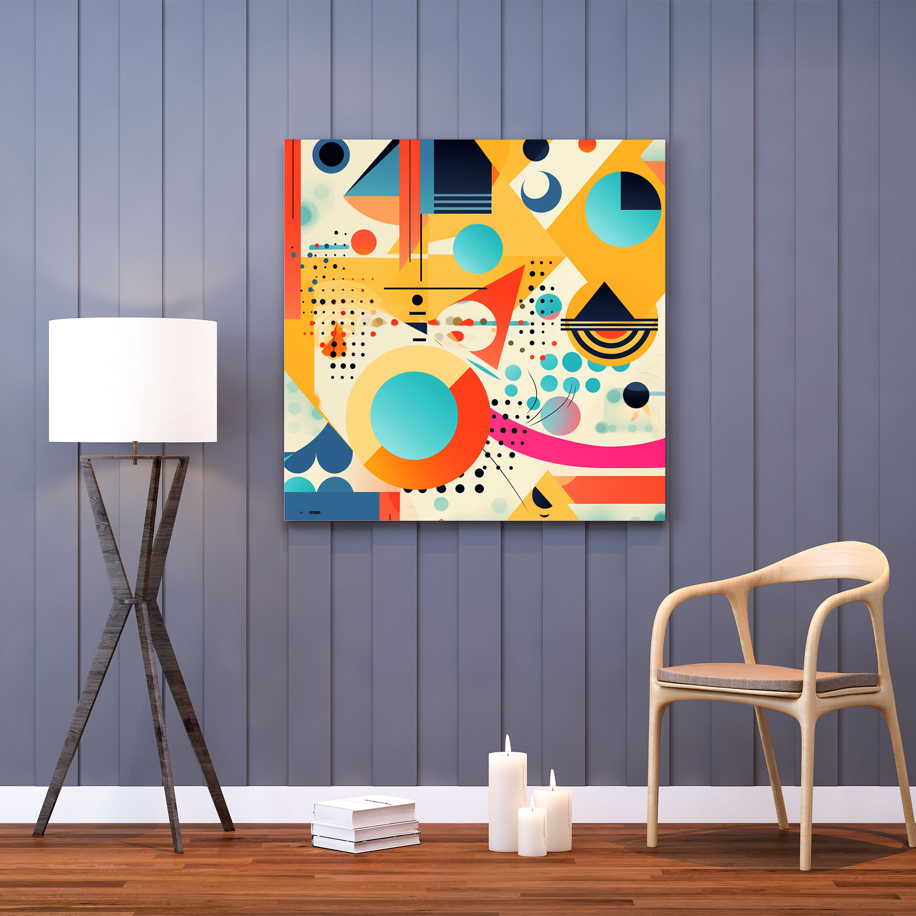 Funky Retro Patterns Canvas Print - Funky, Canvas Wall Art, Geometric Shapes, Retro