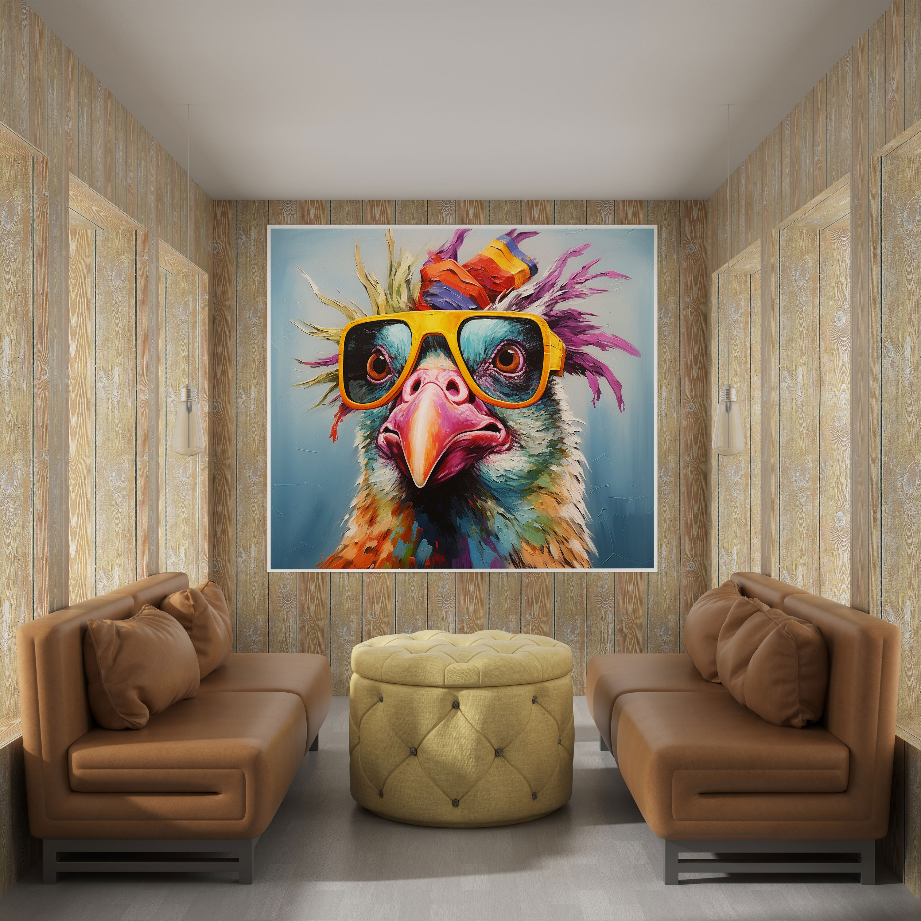 Funky Animal Portraits Canvas Print - Funky, Funk, Quirky, Canvas Wall Art