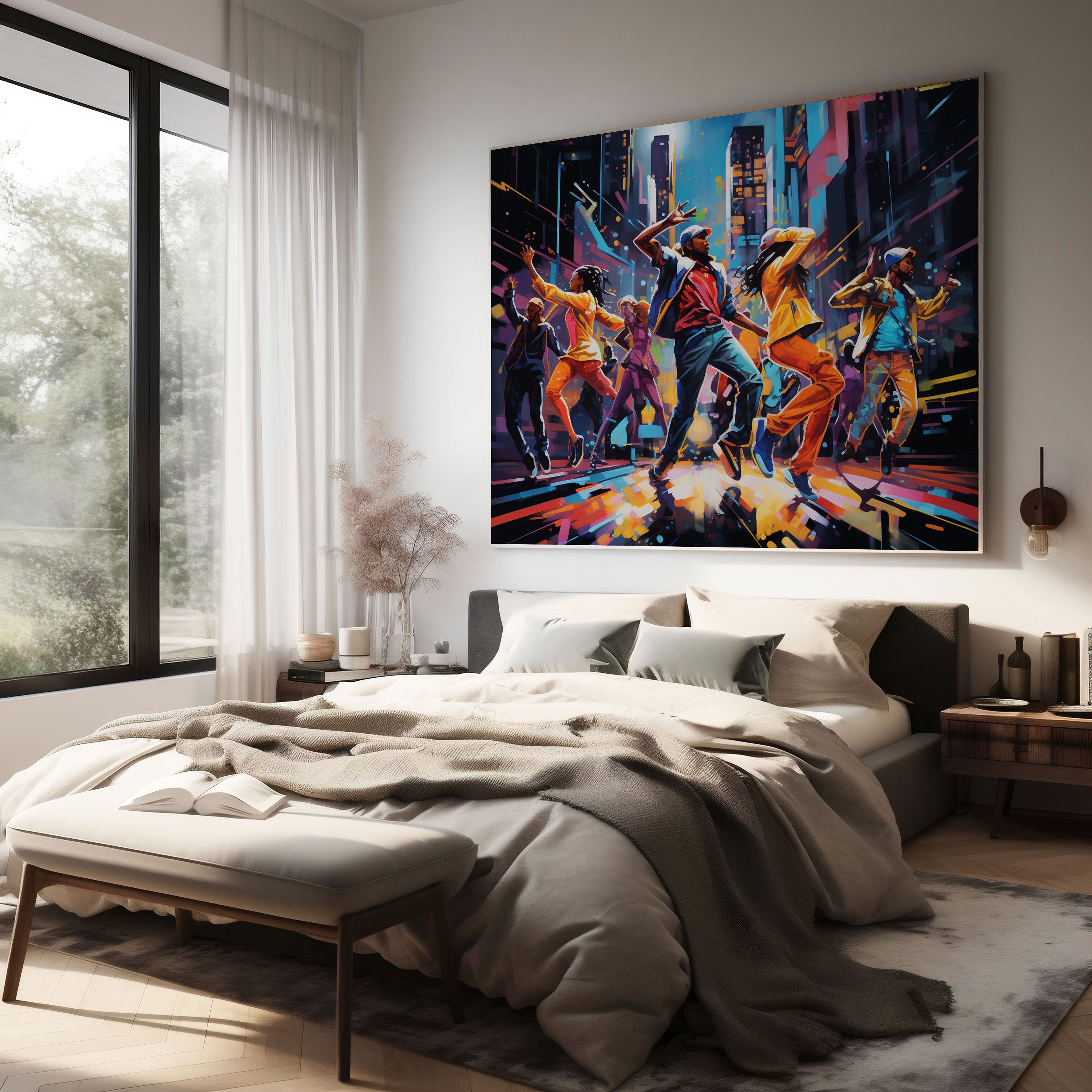 Funky Neon Graffiti Canvas Print - Funky, Canvas Print, Canvas Wall Art, Canvas