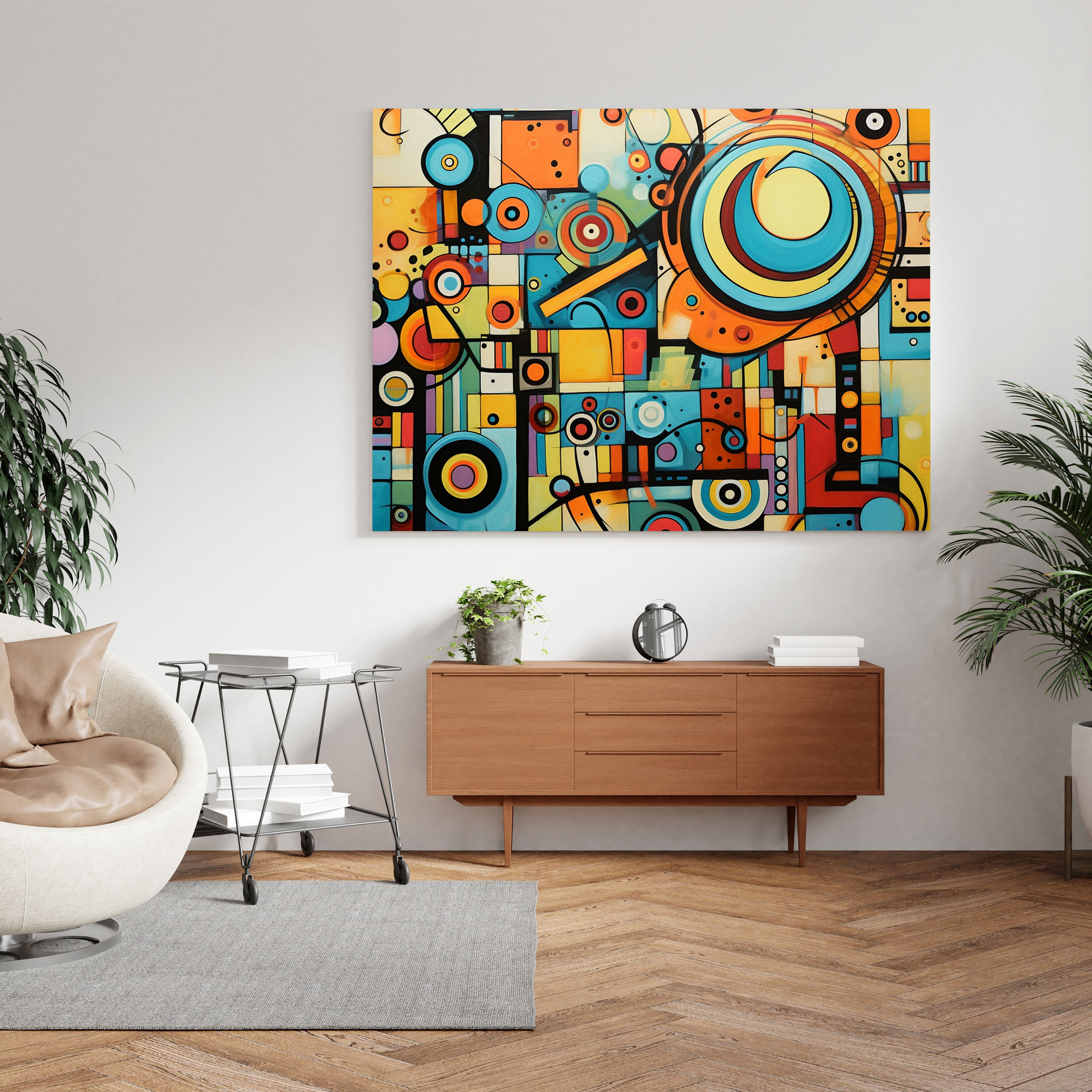 Funky Geometric Abstract Canvas Print - Funky, Wall Art, Funky, Canvas Wall Art