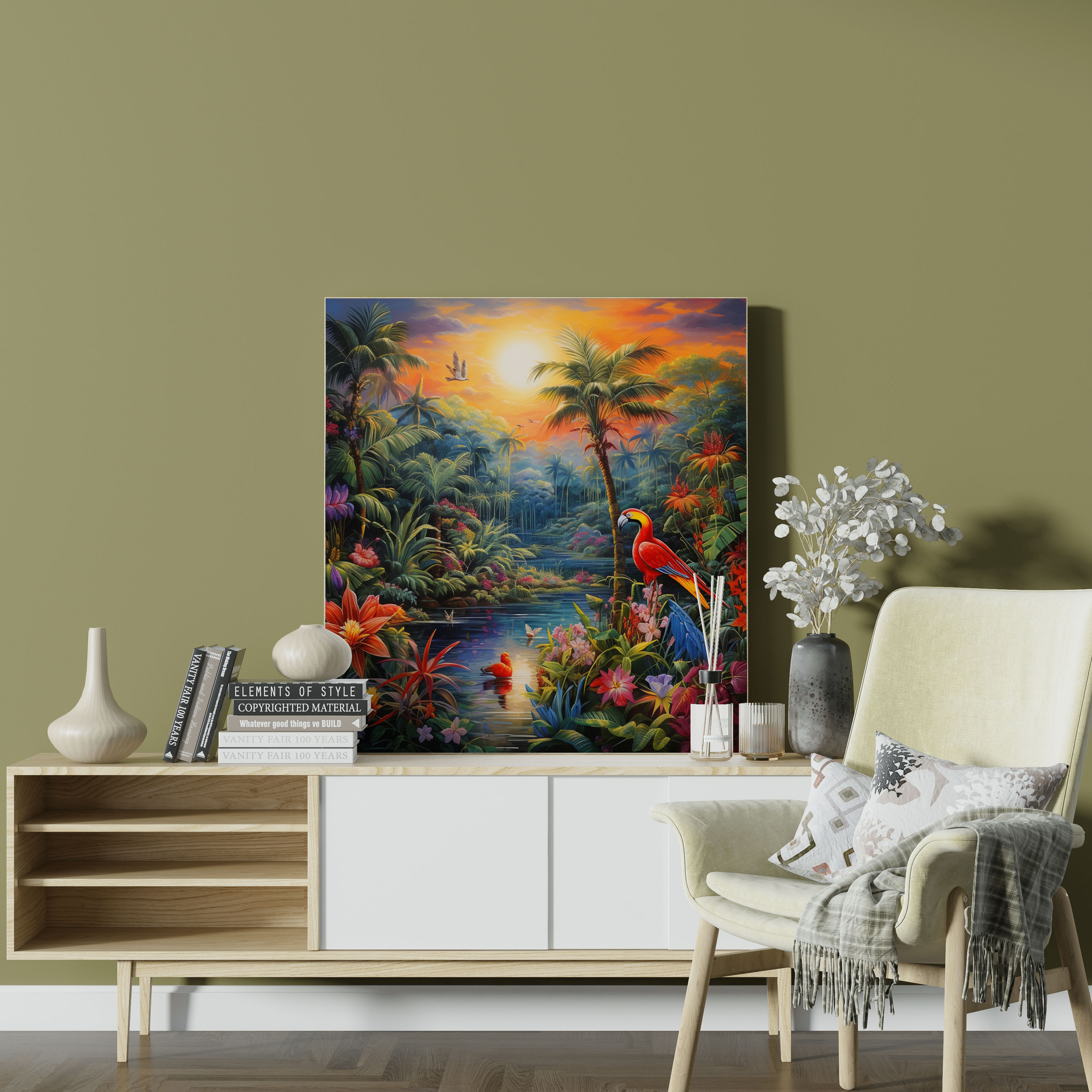 Funky Tropical Paradise Canvas Print - Funky, Tropical Paradise, Home Decoration, Canvas Wall Art