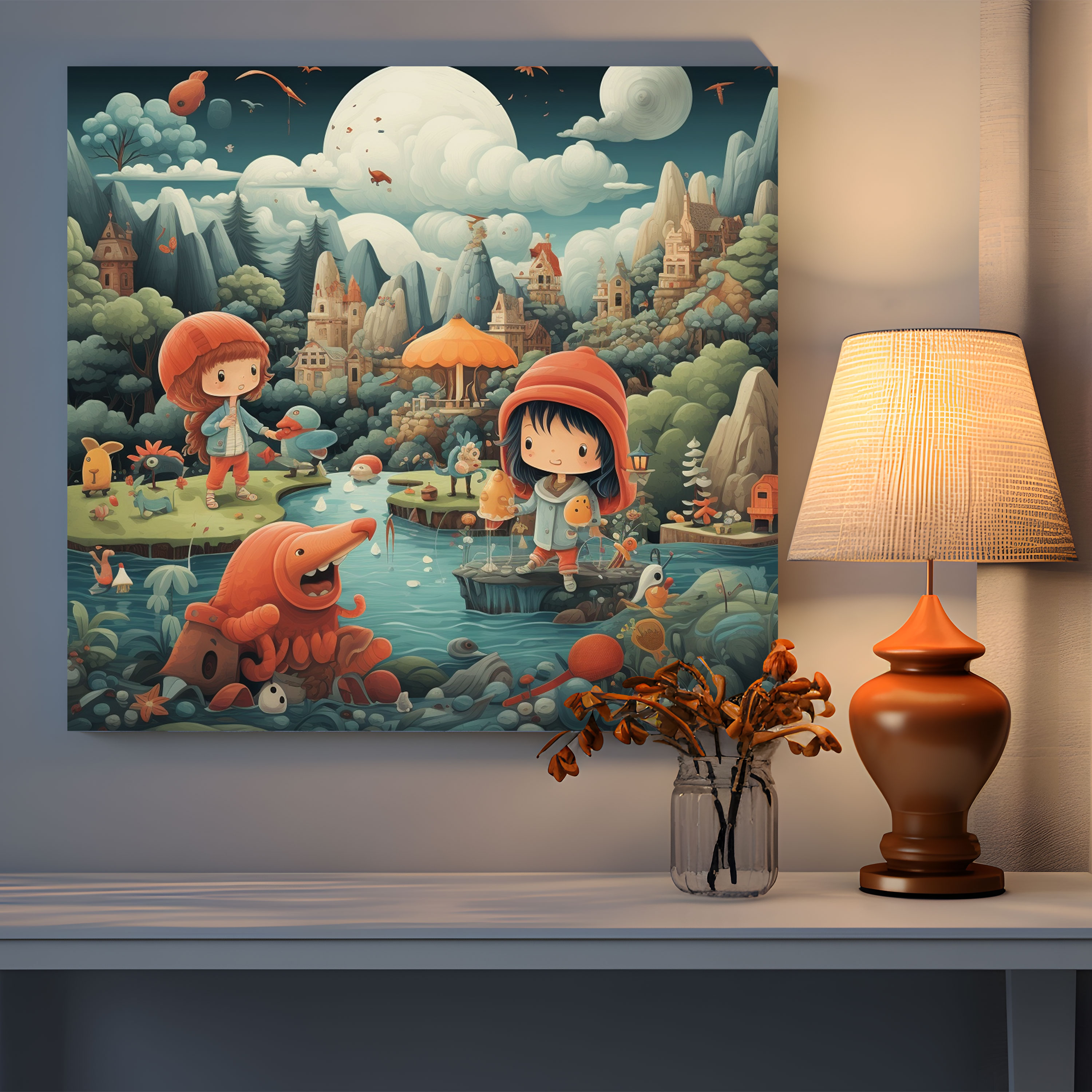 Funky Cartoon Canvas Print - Funky, Canvas Print, Whimsical, Home Decoration