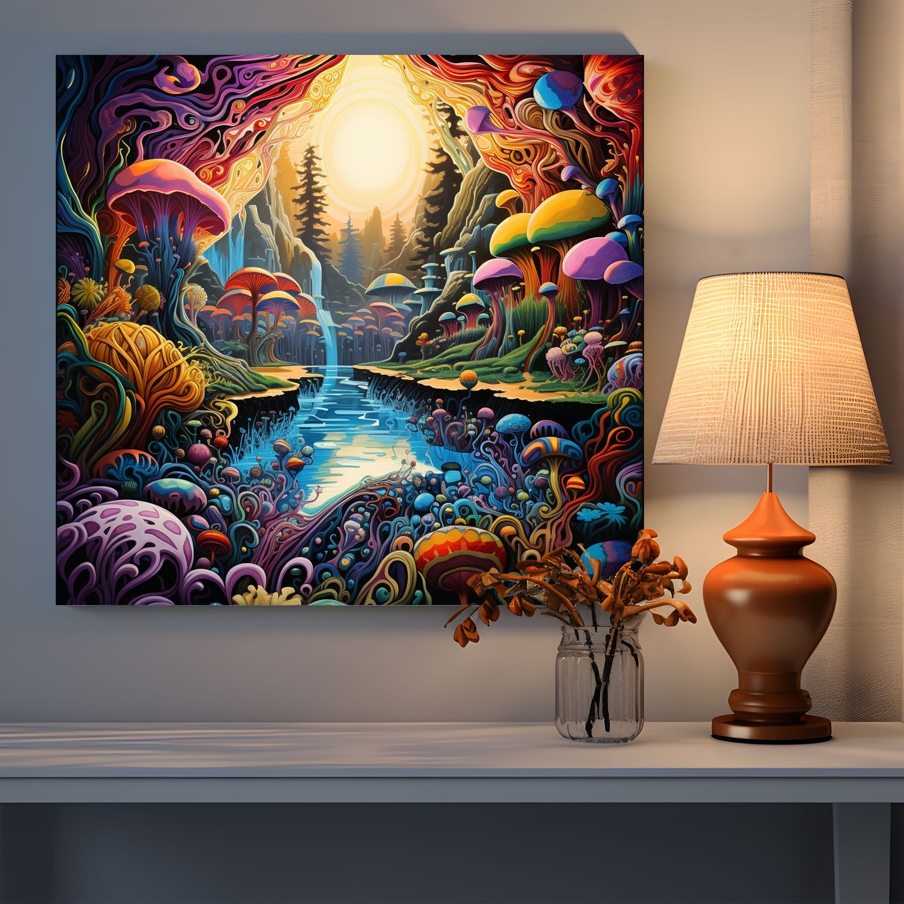 Funky Psychedelic Canvas Print - Funky, Canvas, Shapes, Colors
