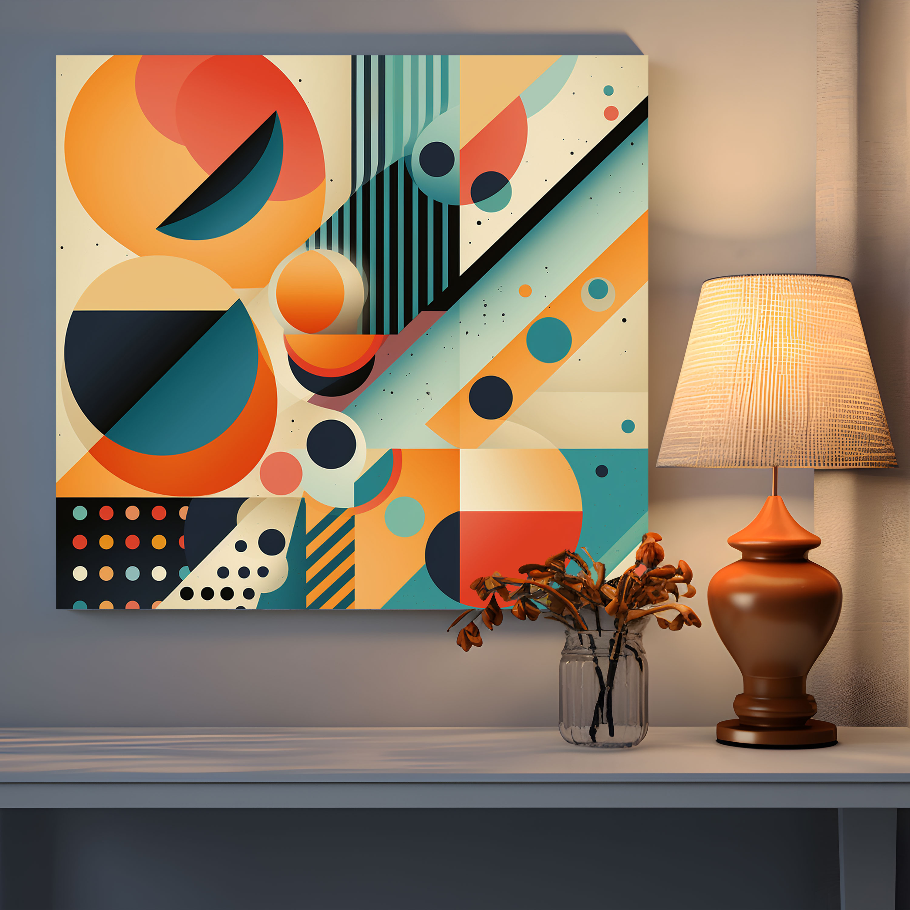 Funky Geometric Canvas Print - Funky, Canvas, Wall Art, Home Decoration