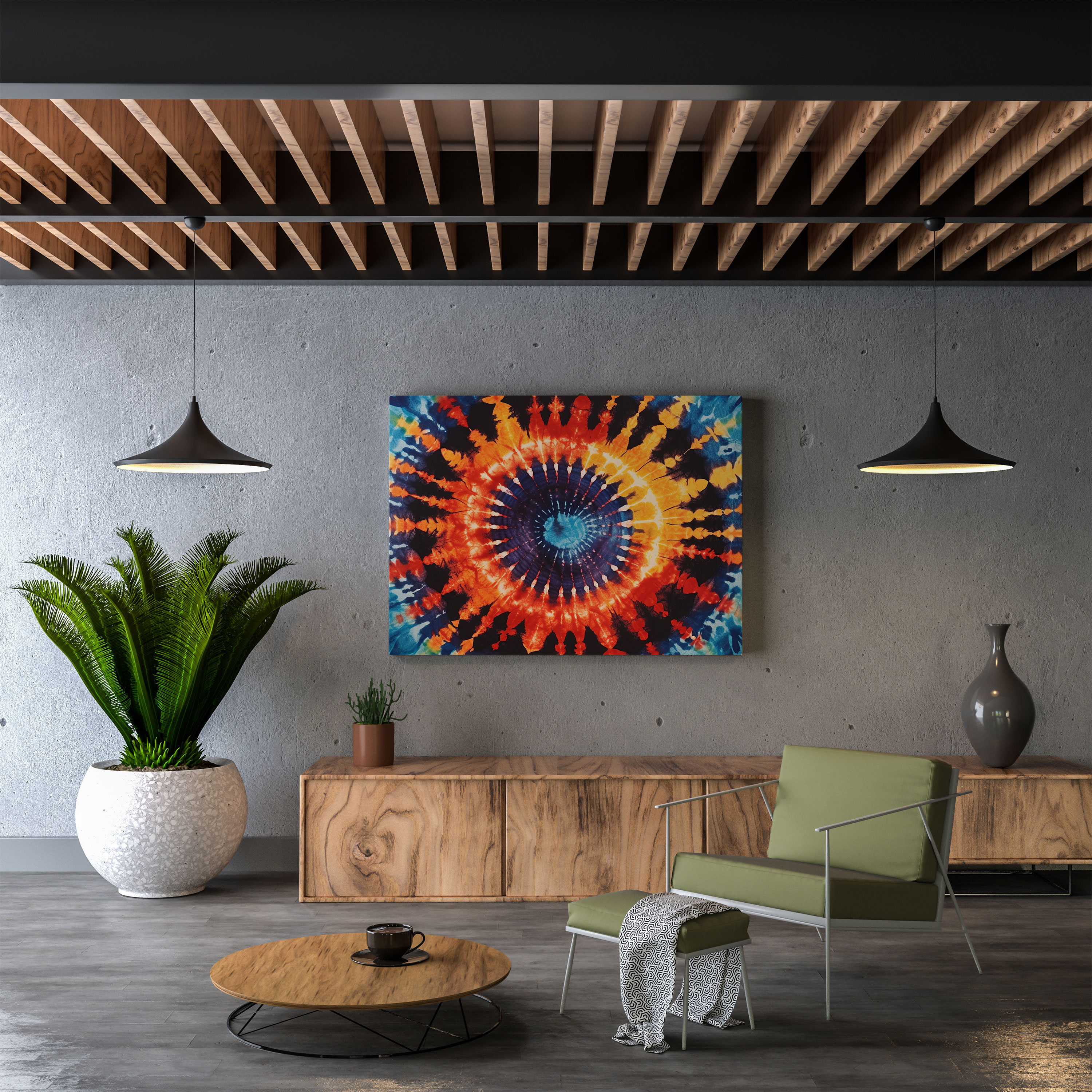Funky Tie-Dye Canvas Print - Funky, Wall Art, Tie-Dye, Home Decoration