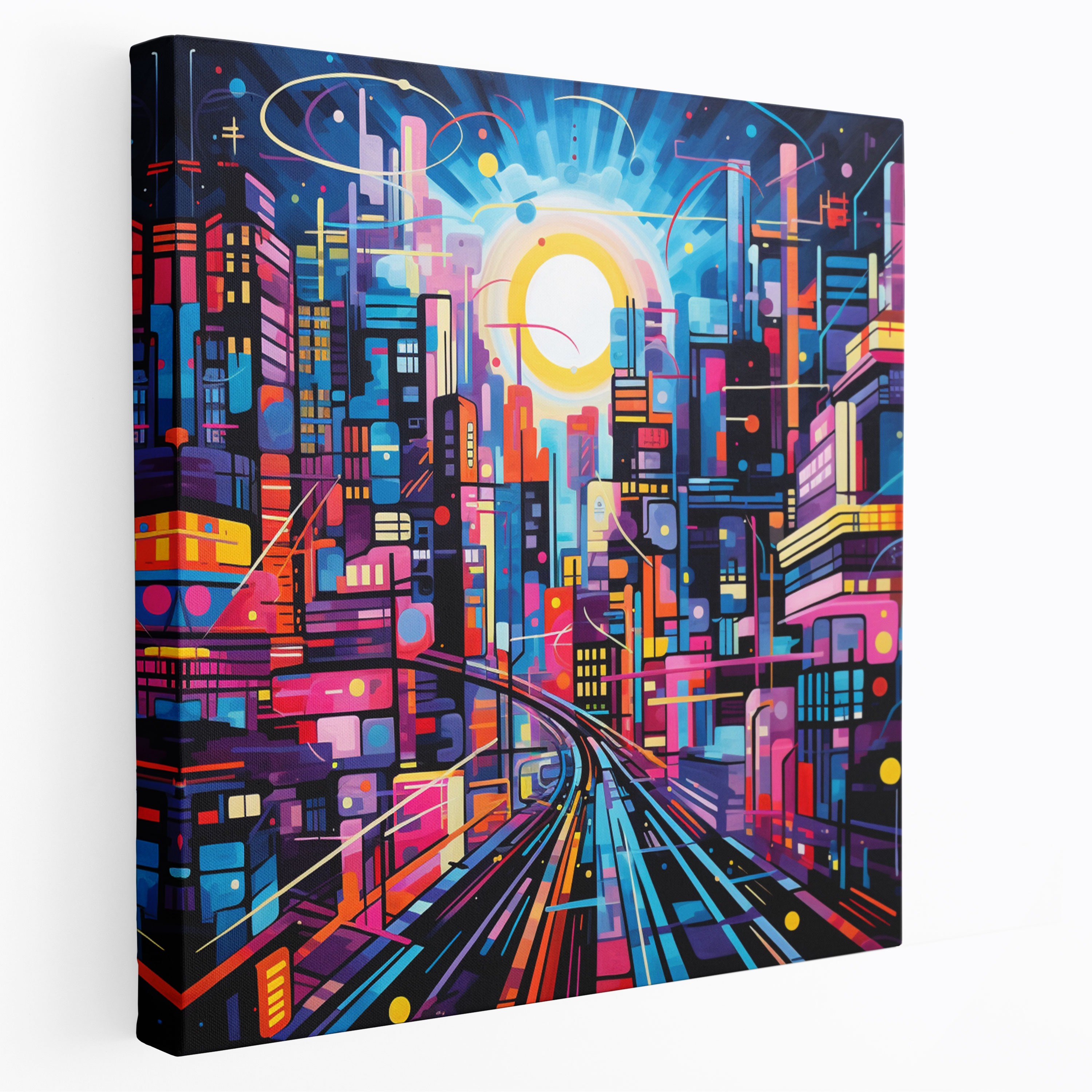 Funky Pop Art Canvas Print - Funky, Neon Colors, Wall Decoration, Modern