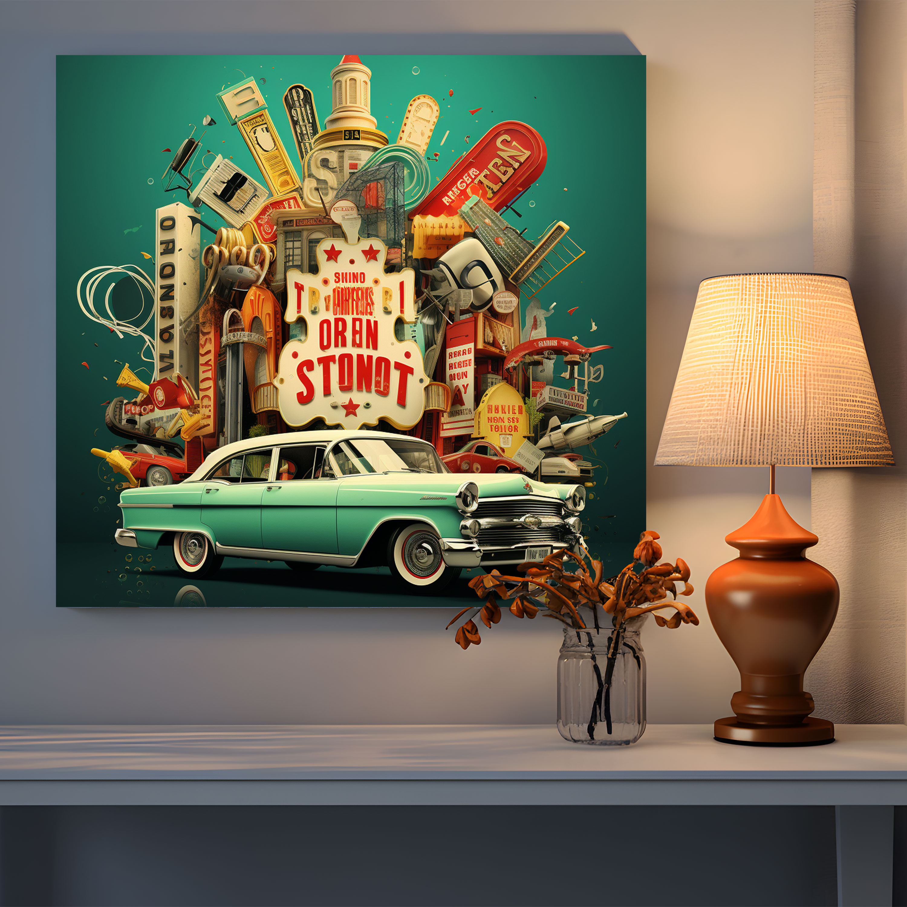 Funky Retro Wall Decoration - Funky, Canvas Wall Art, Canvas Print, Bold Typography