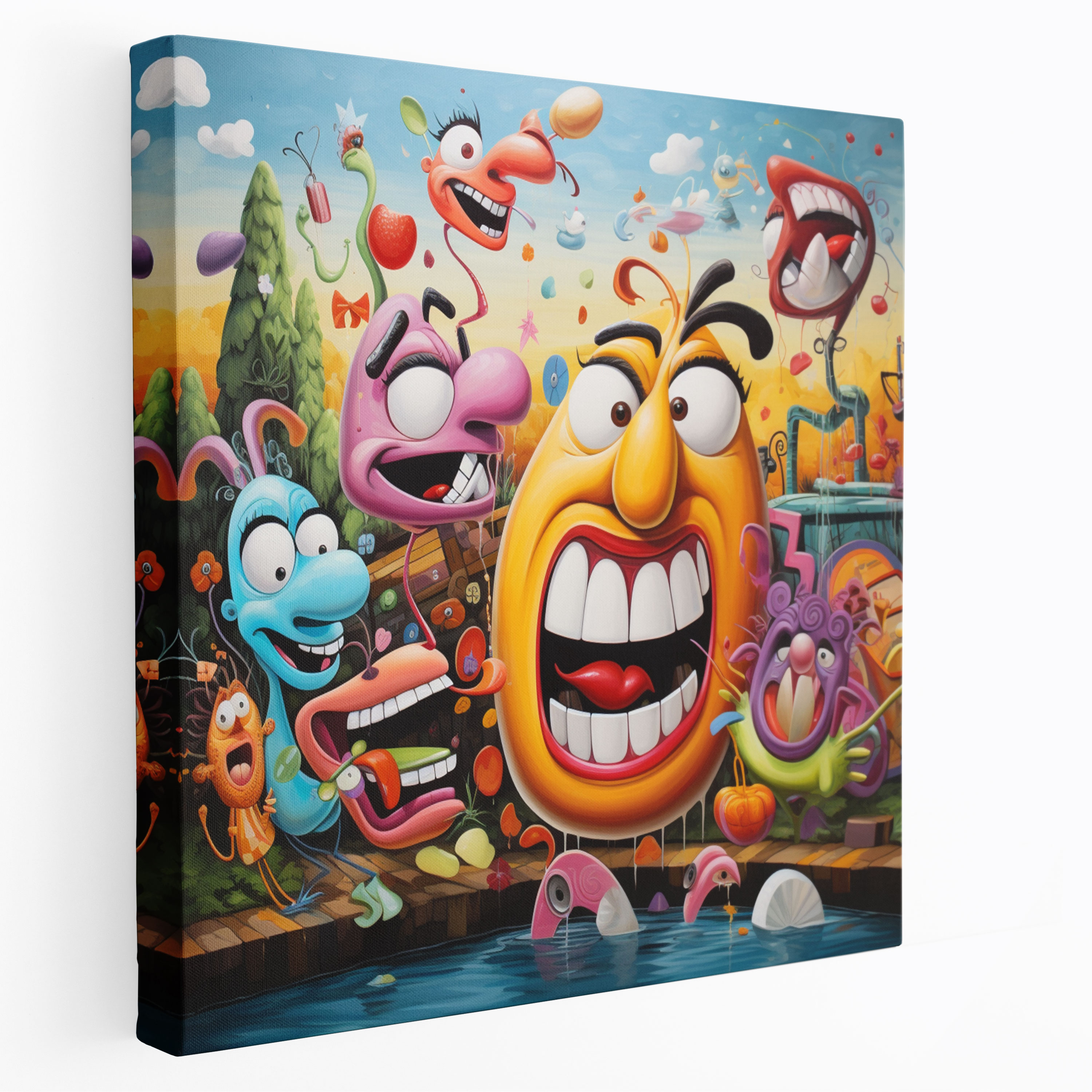 Funky Cartoon Wall Art - Funky, Canvas Print, Whimsical, Wall Art