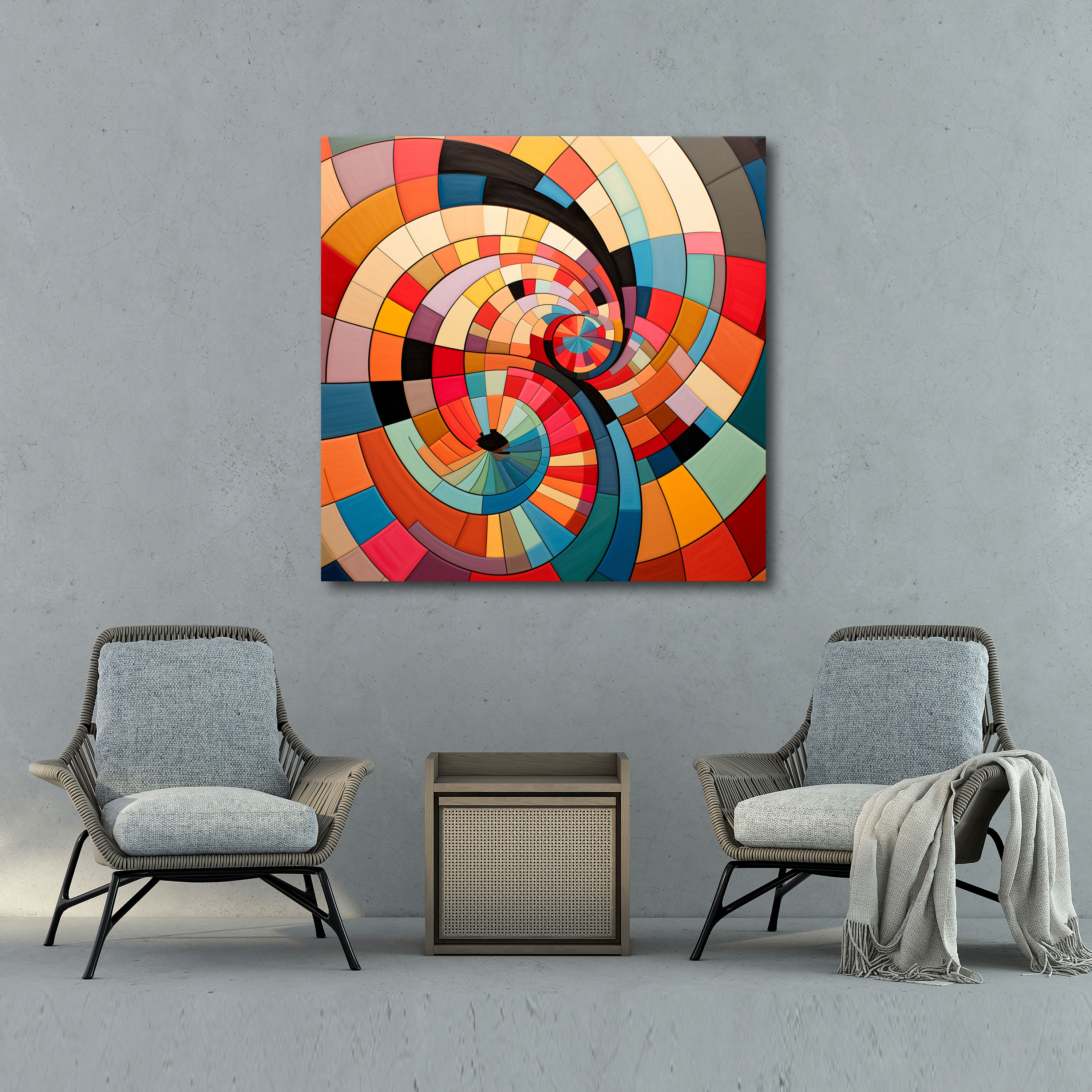 Funky Geometric Canvas Print - Funky, Canvas Wall Art, Canvas, Mesmerizing