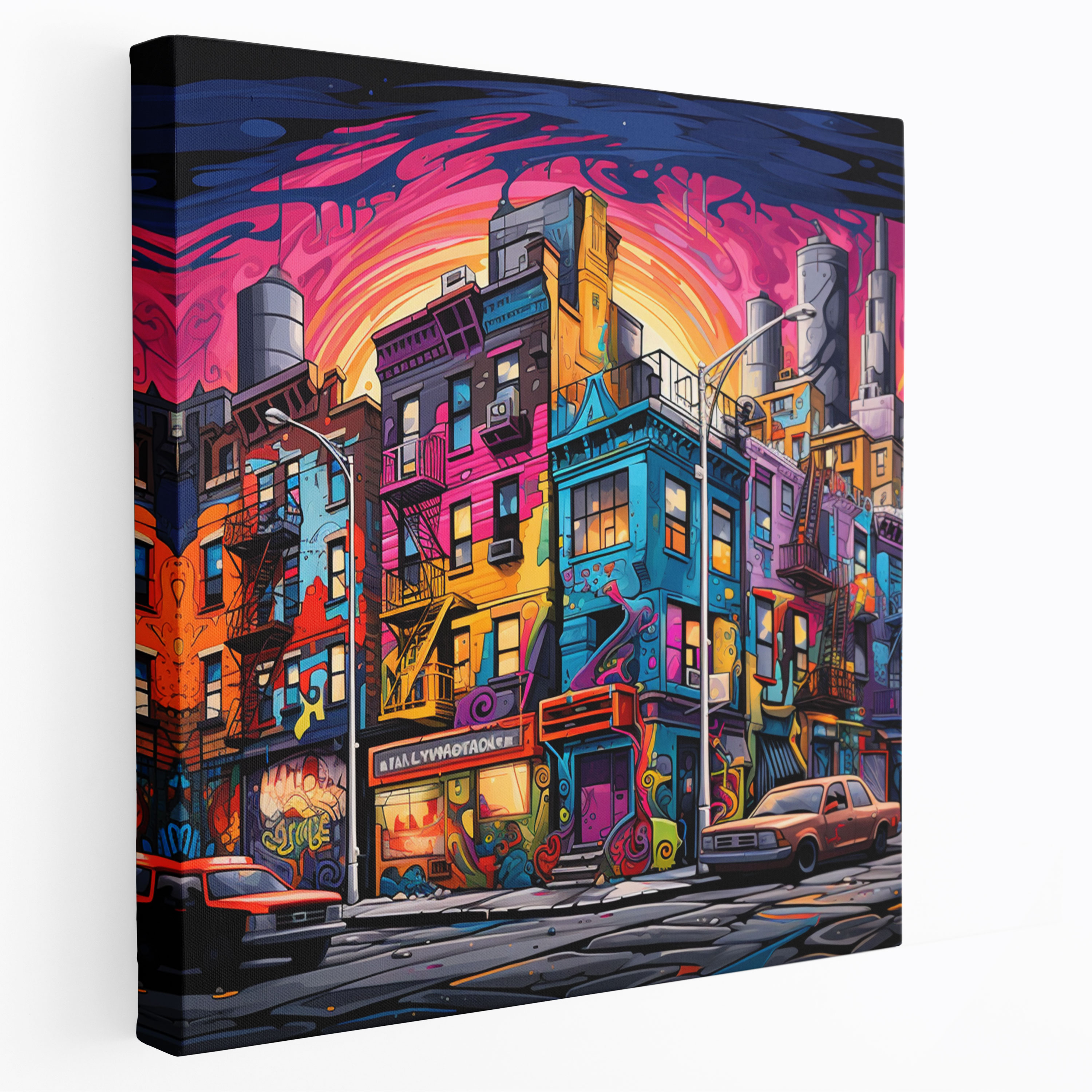 Funky Street Graffiti Canvas Print - Funky, Home Decoration, Street Graffiti Art, Colorful Murals