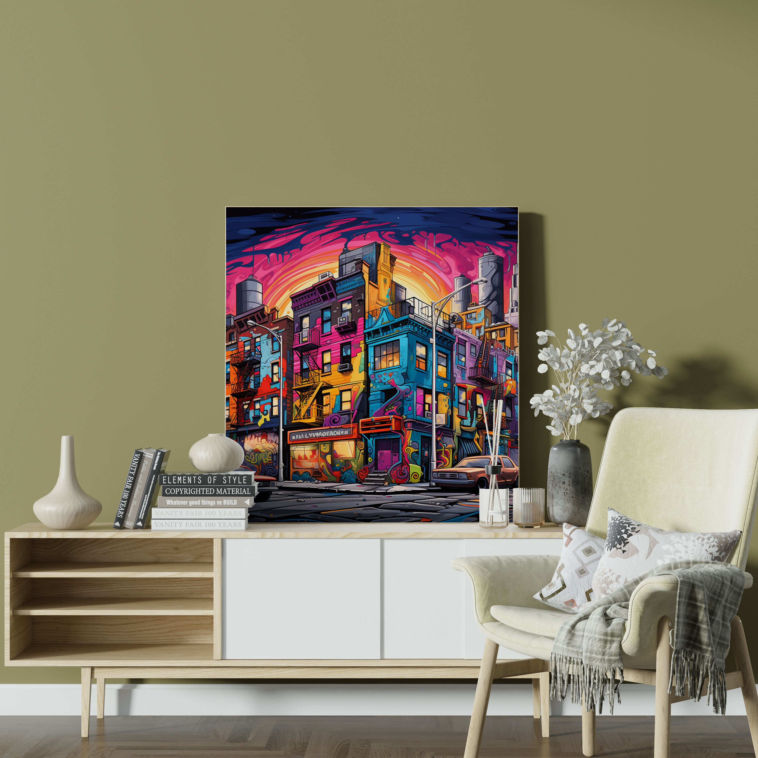 Funky Street Graffiti Canvas Print - Funky, Home Decoration, Street Graffiti Art, Colorful Murals