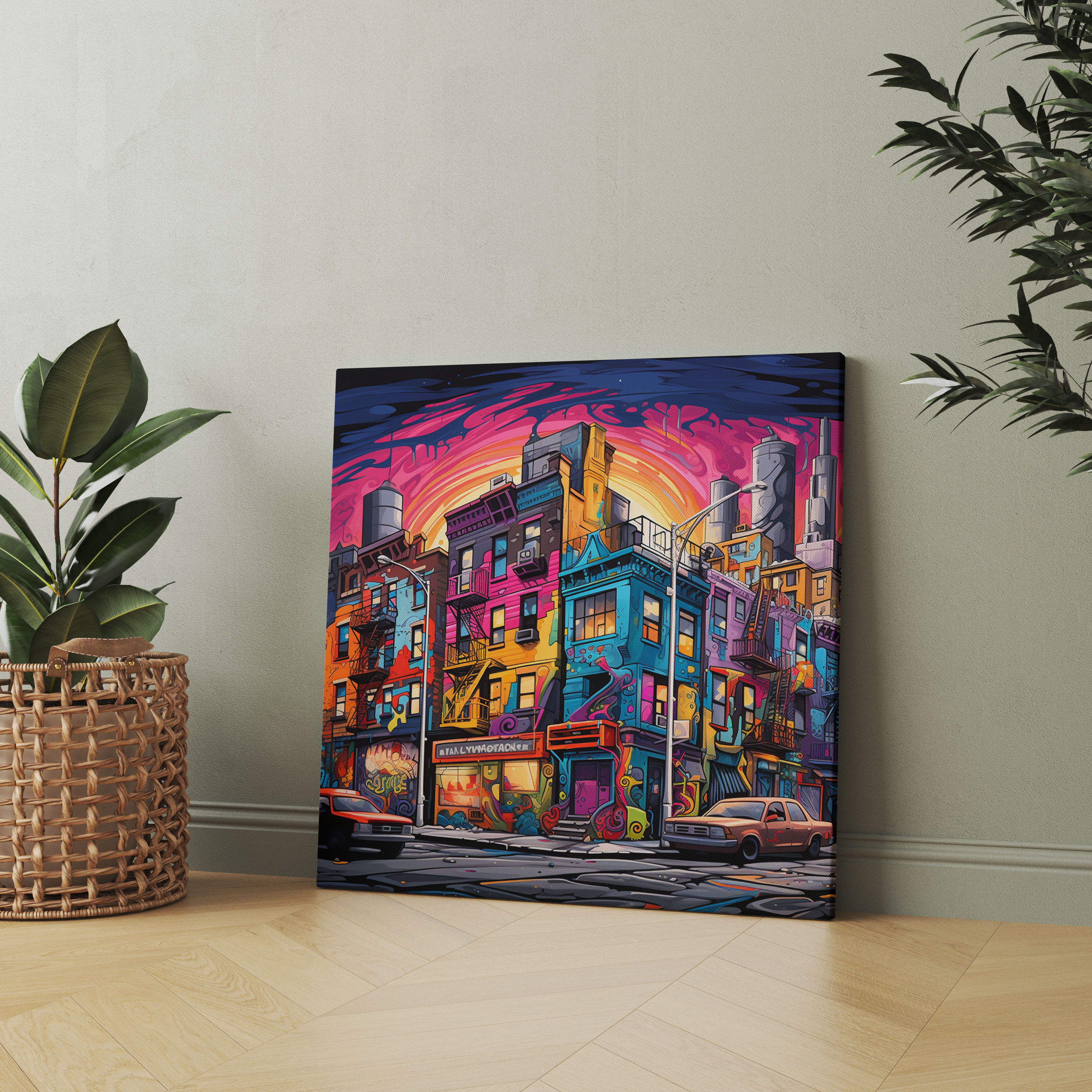 Funky Street Graffiti Canvas Print - Funky, Home Decoration, Street Graffiti Art, Colorful Murals