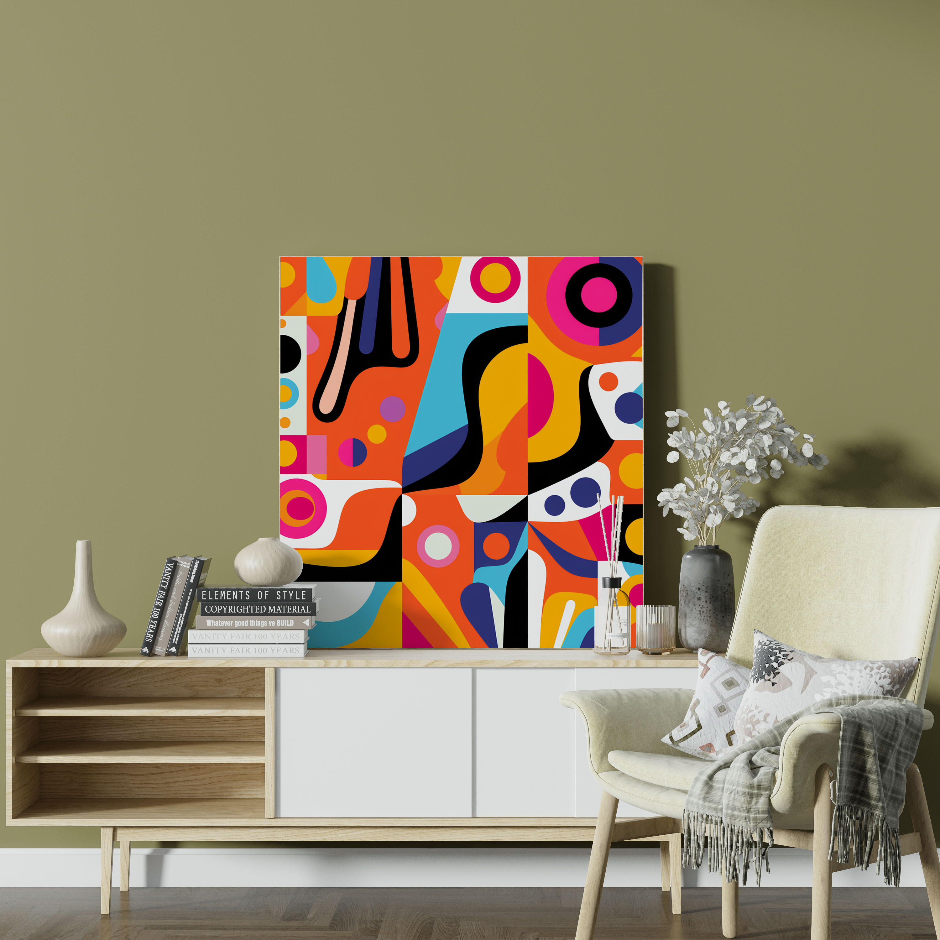 Funky Retro Pattern Canvas Print - Funky, Funky, Canvas Wall Art, Home Decoration