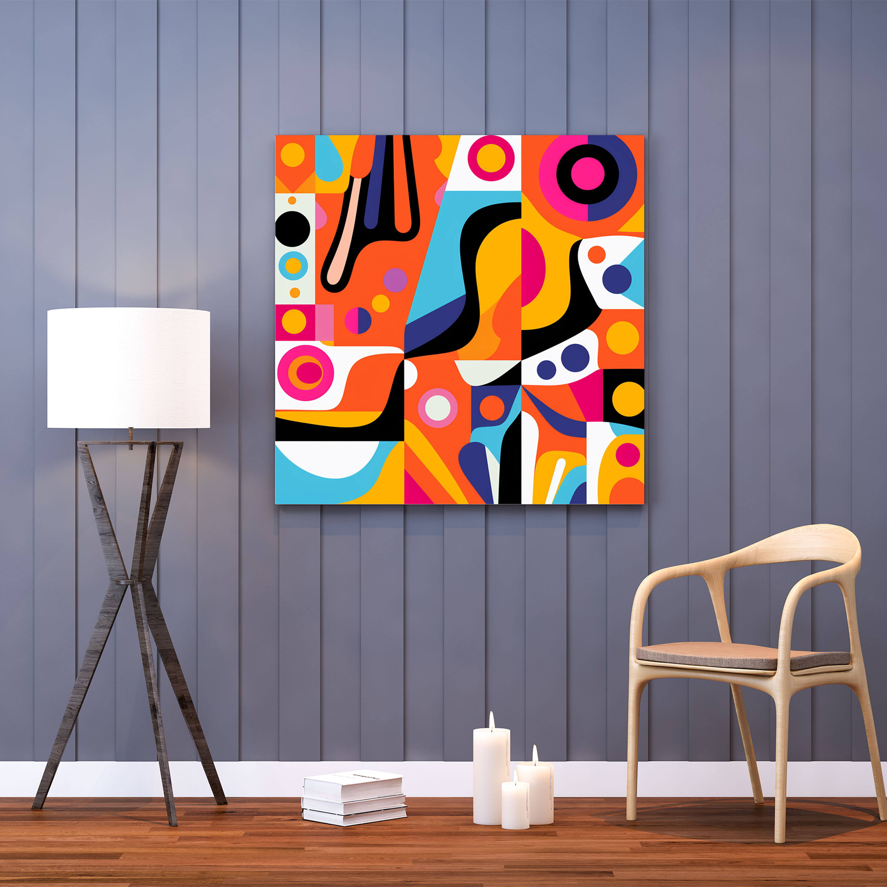 Funky Retro Pattern Canvas Print - Funky, Funky, Canvas Wall Art, Home Decoration