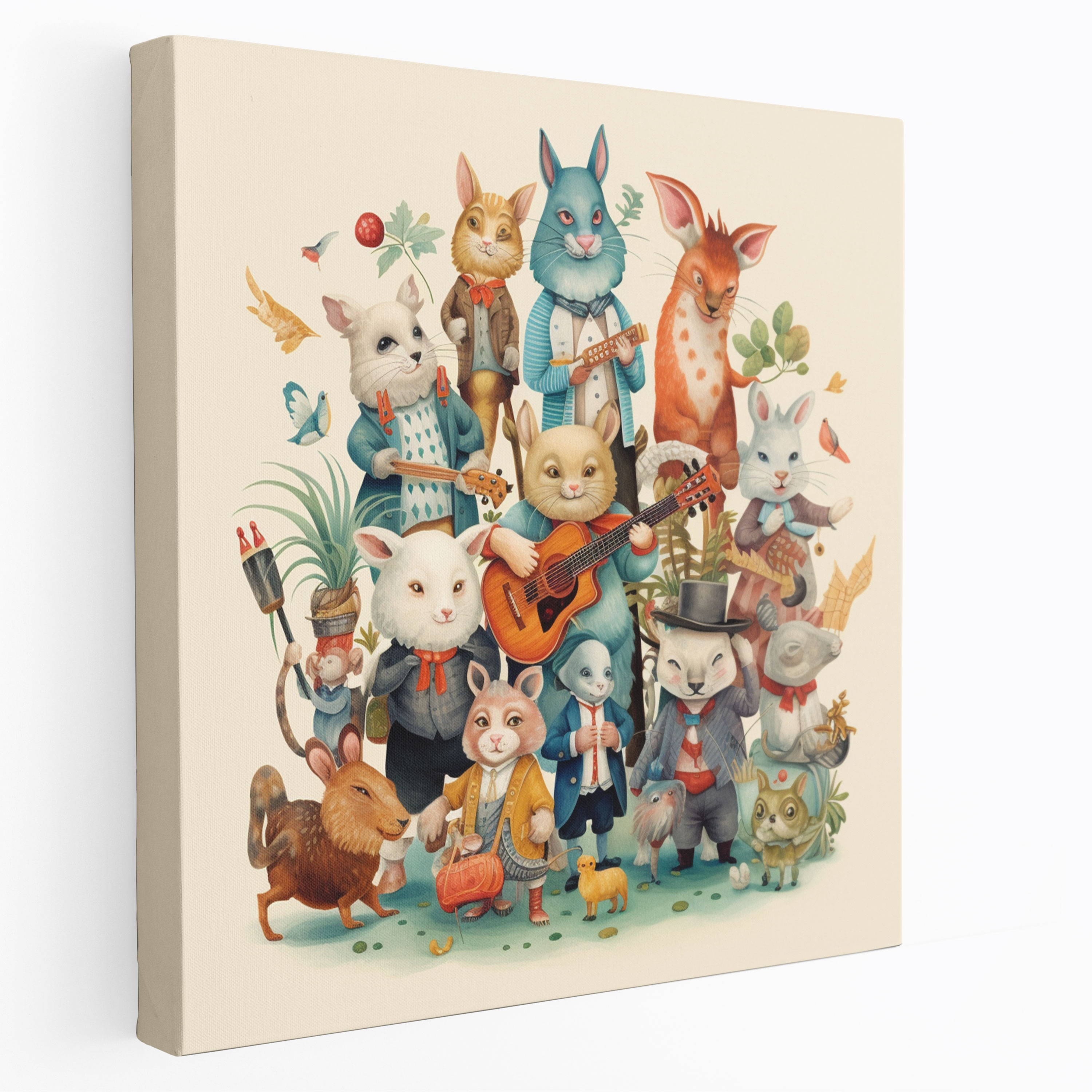 Funky Whimsical Animal Canvas Print - Funky, Canvas Print, Whimsical Animal Illustration, Funky