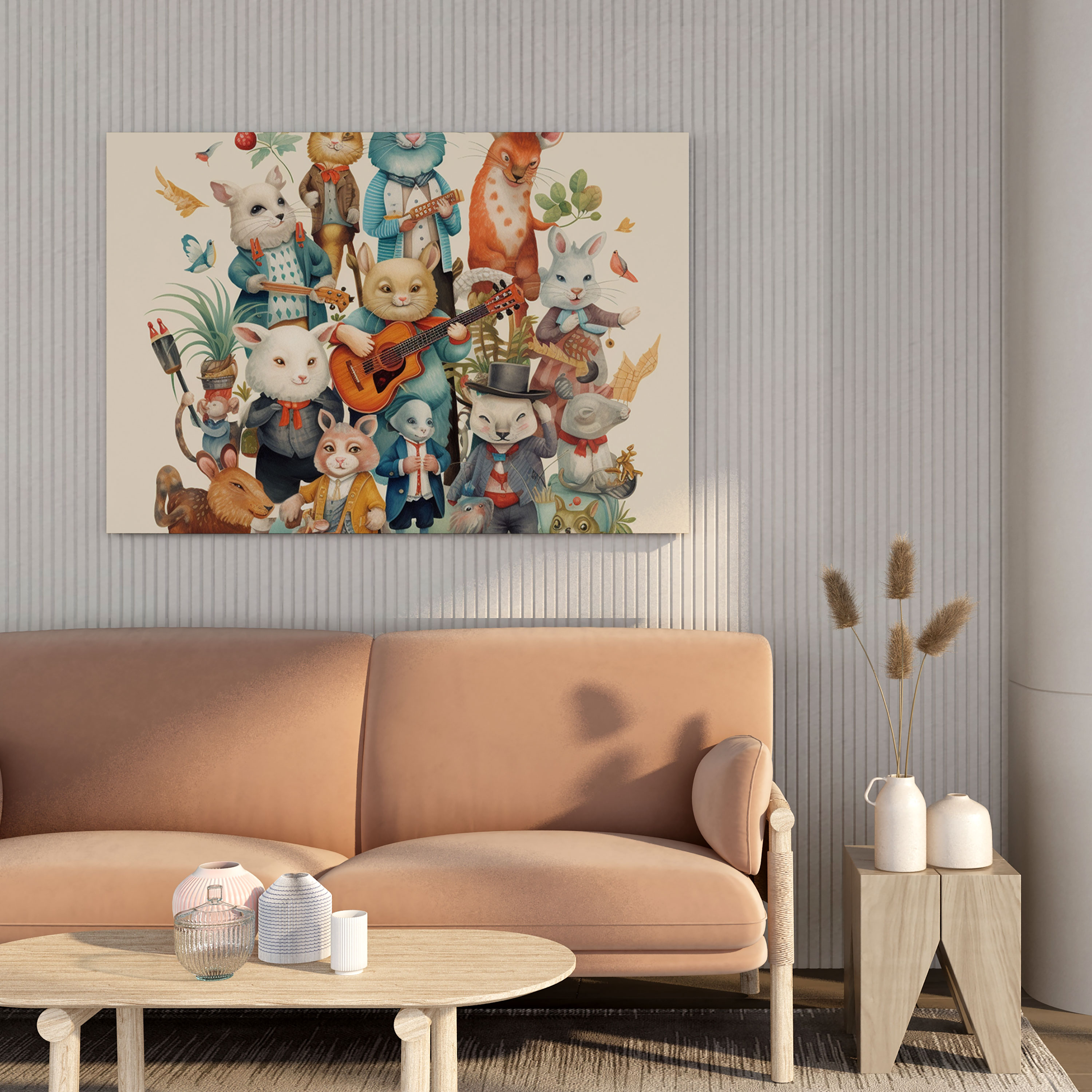 Funky Whimsical Animal Canvas Print - Funky, Canvas Print, Whimsical Animal Illustration, Funky