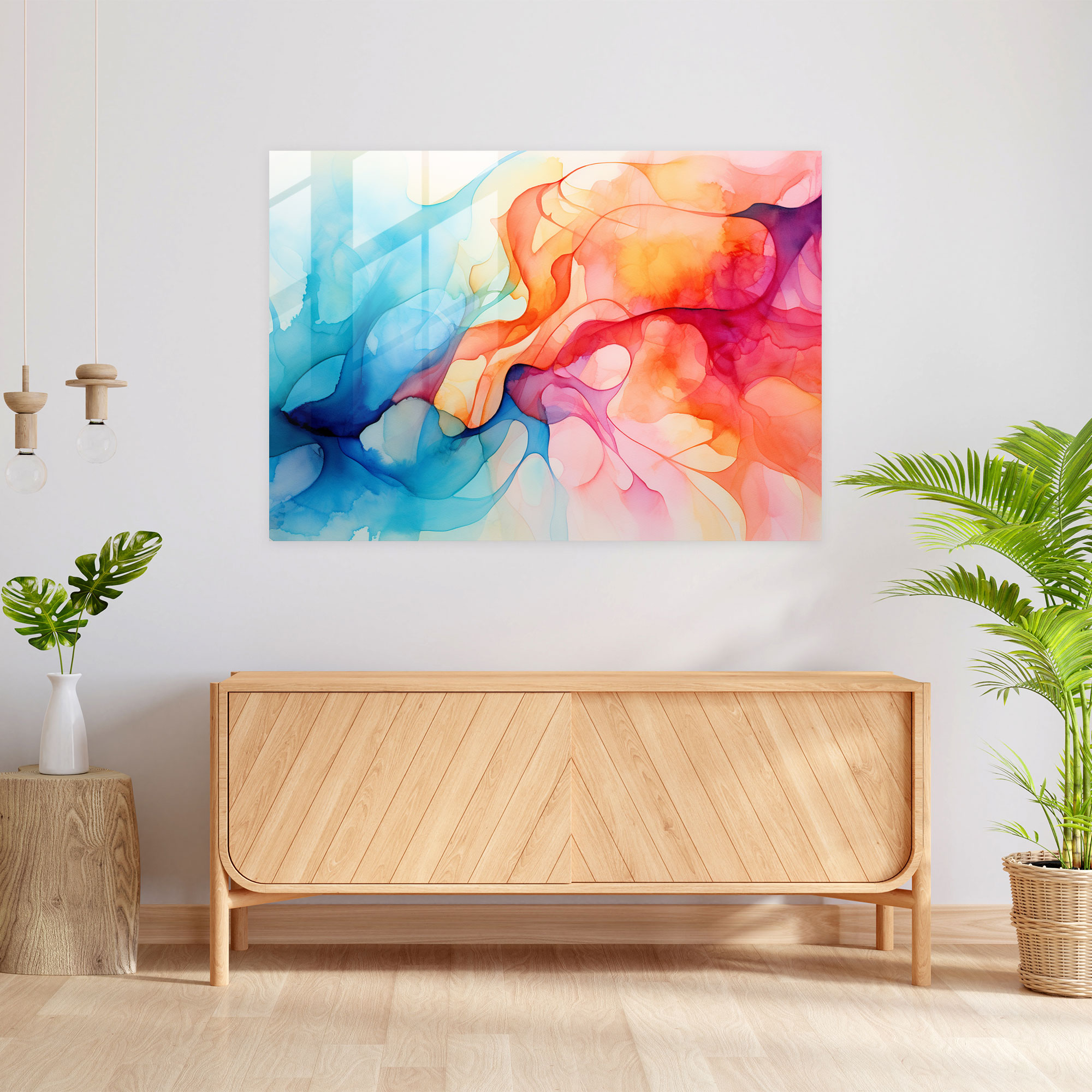 Gamble Glass Print - Gamble, Unpredictability, Vibrant Colors, Wall Decoration