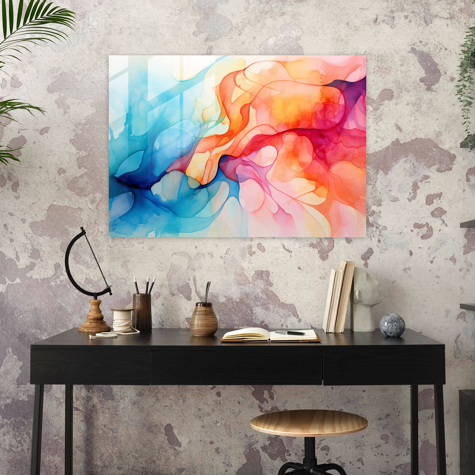Gamble Glass Print - Gamble, Unpredictability, Vibrant Colors, Wall Decoration