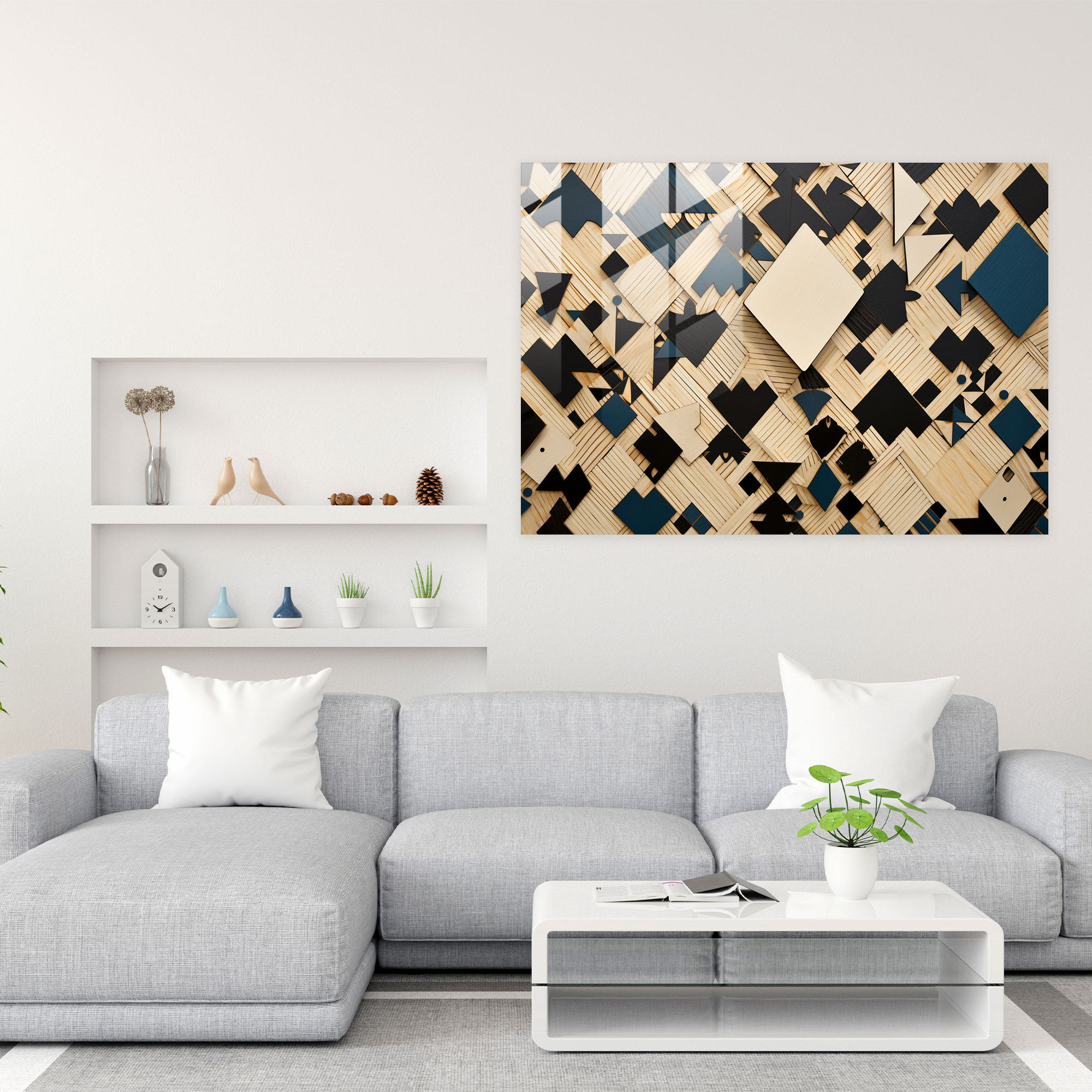 Gamble Glasbild - Harmonie Moderne Kunst Geometrische Abstraktion