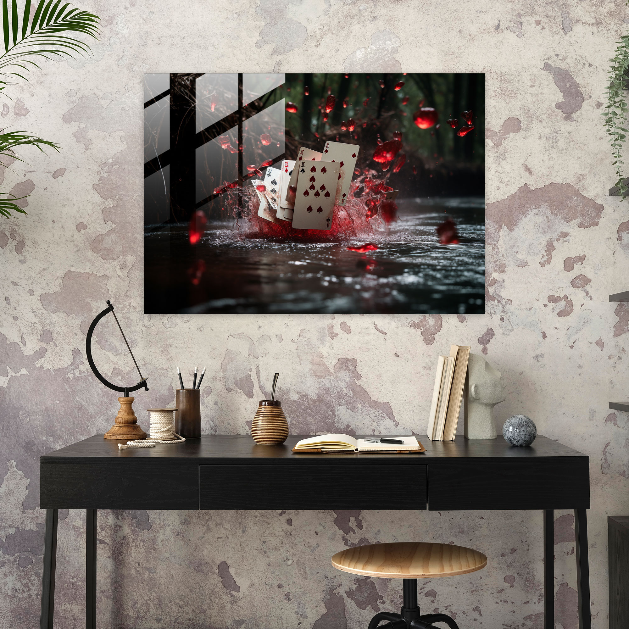 Gamble Glass Art - Gamble, Risking It All, Modern Art, Home Decoration