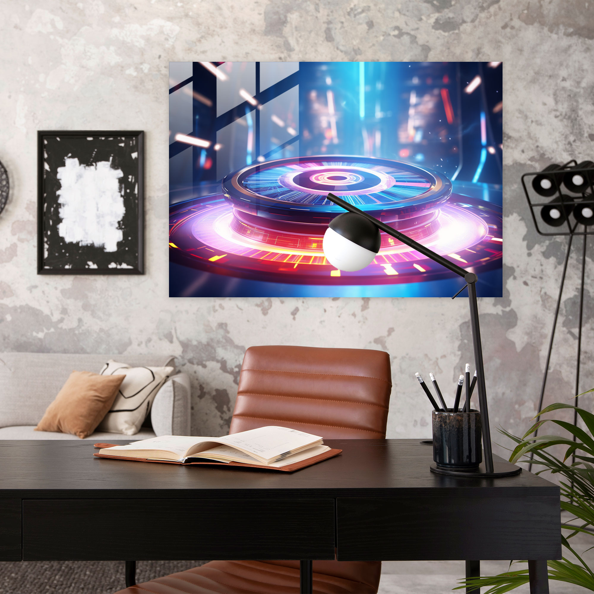 Gamble Glass Wall Art - Gamble, Virtual Roulette Wheel, Gamble, Technological Elegance