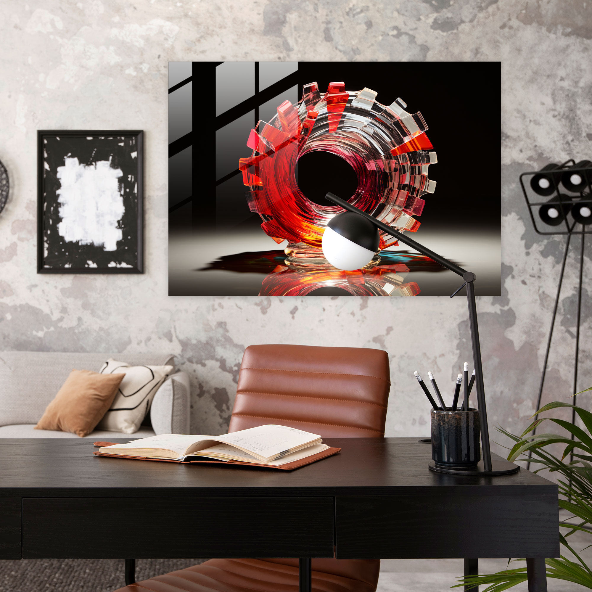 Risky Poker Glasbild - Poker Chip Glaskunst Wohnkultur