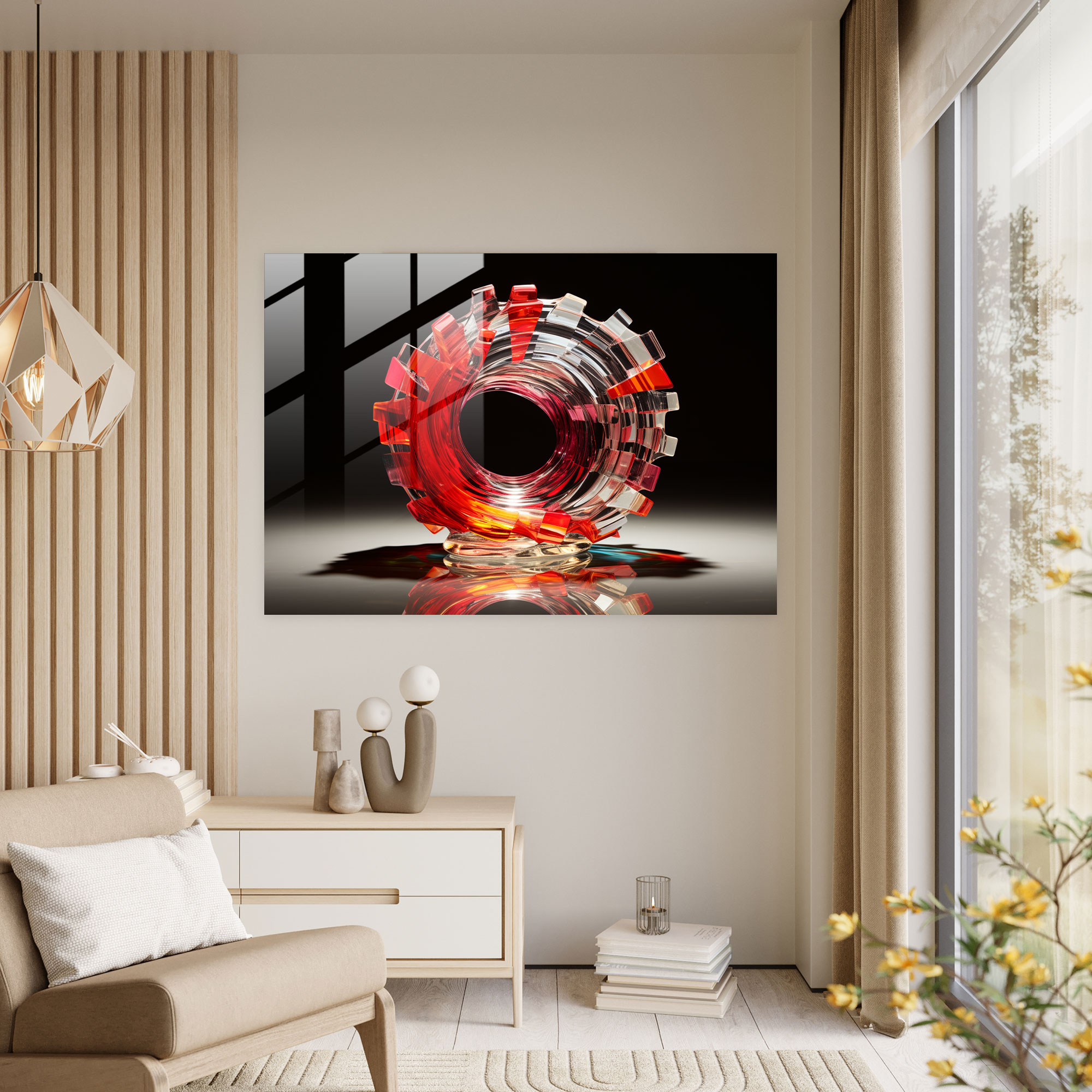 Risky Poker Glasbild - Poker Chip Glaskunst Wohnkultur