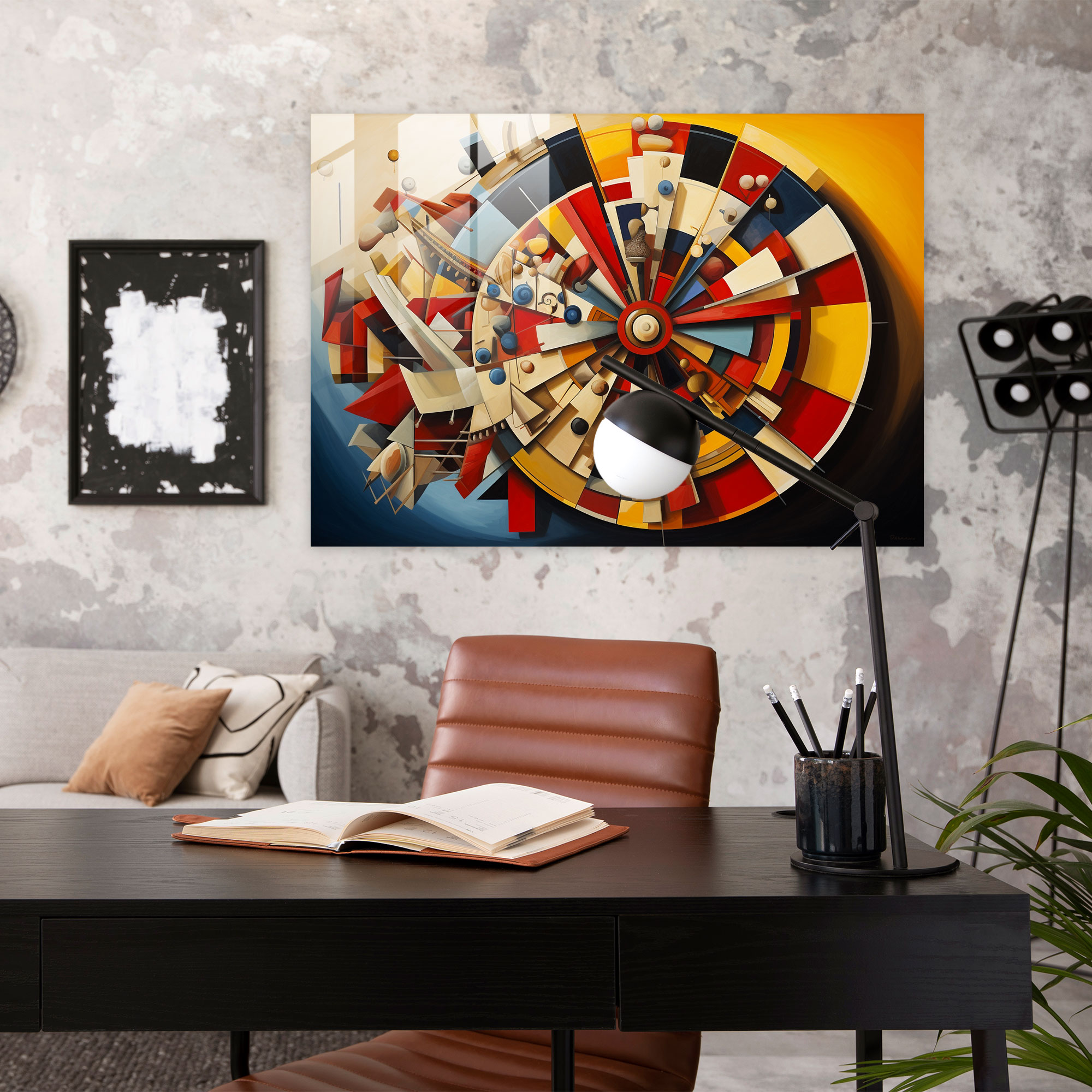 Gamble Cubist Glass Print - Gamble, Glass Print, Modern Art, Glass Art