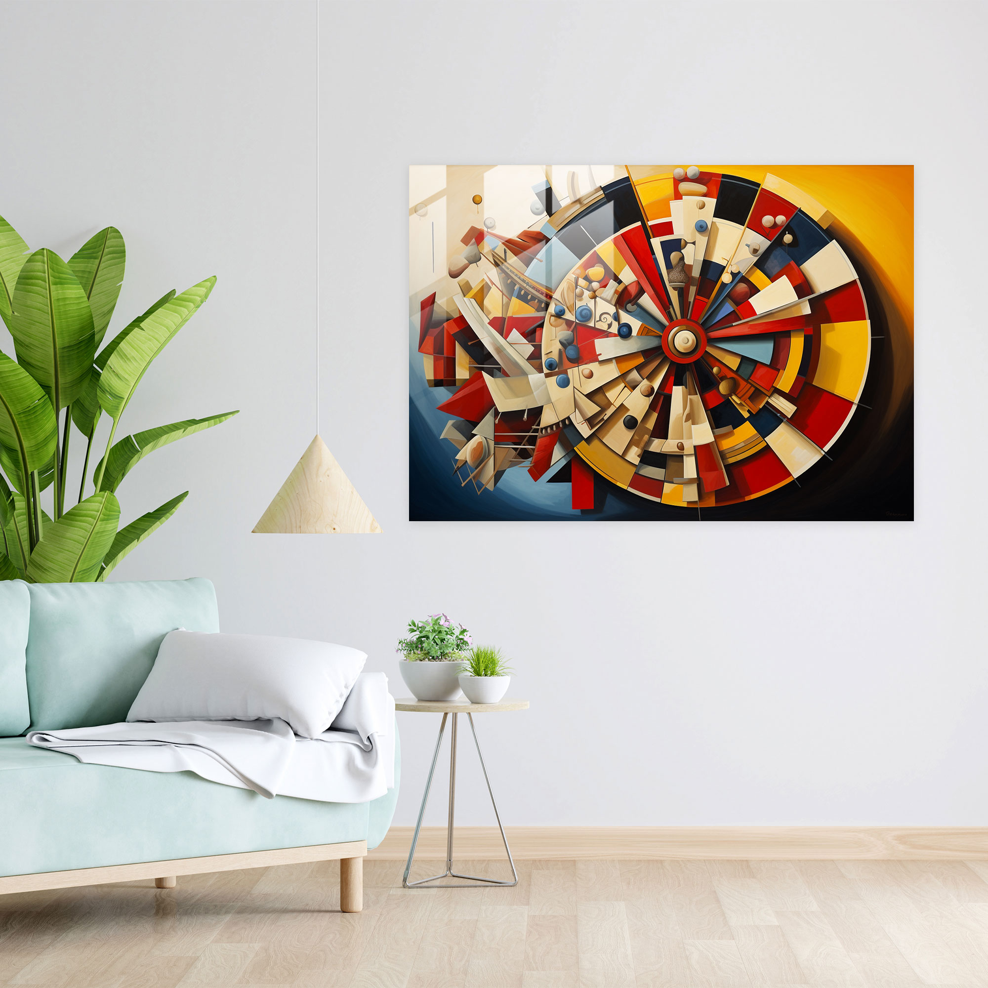 Gamble Cubist Glass Print - Gamble, Glass Print, Modern Art, Glass Art