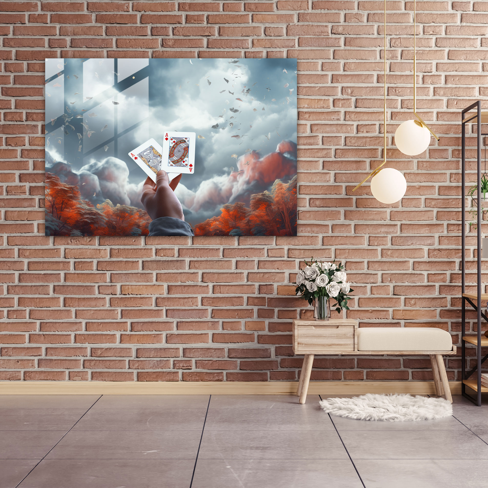 Gamble Surrealist Glass Print - Gamble, Glass Print, Home Decoration, Glass Art
