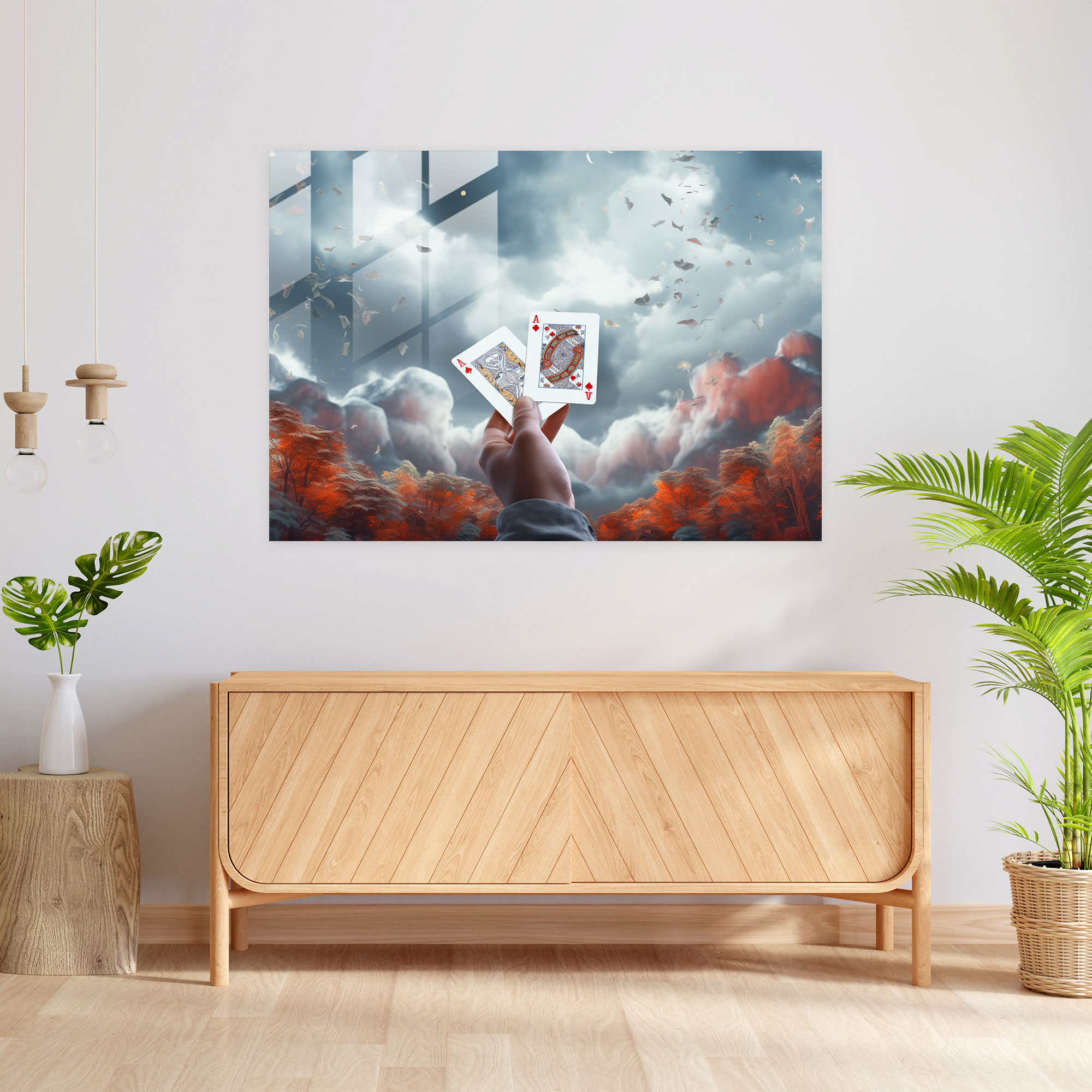 Gamble Surrealist Glass Print - Gamble, Glass Print, Home Decoration, Glass Art