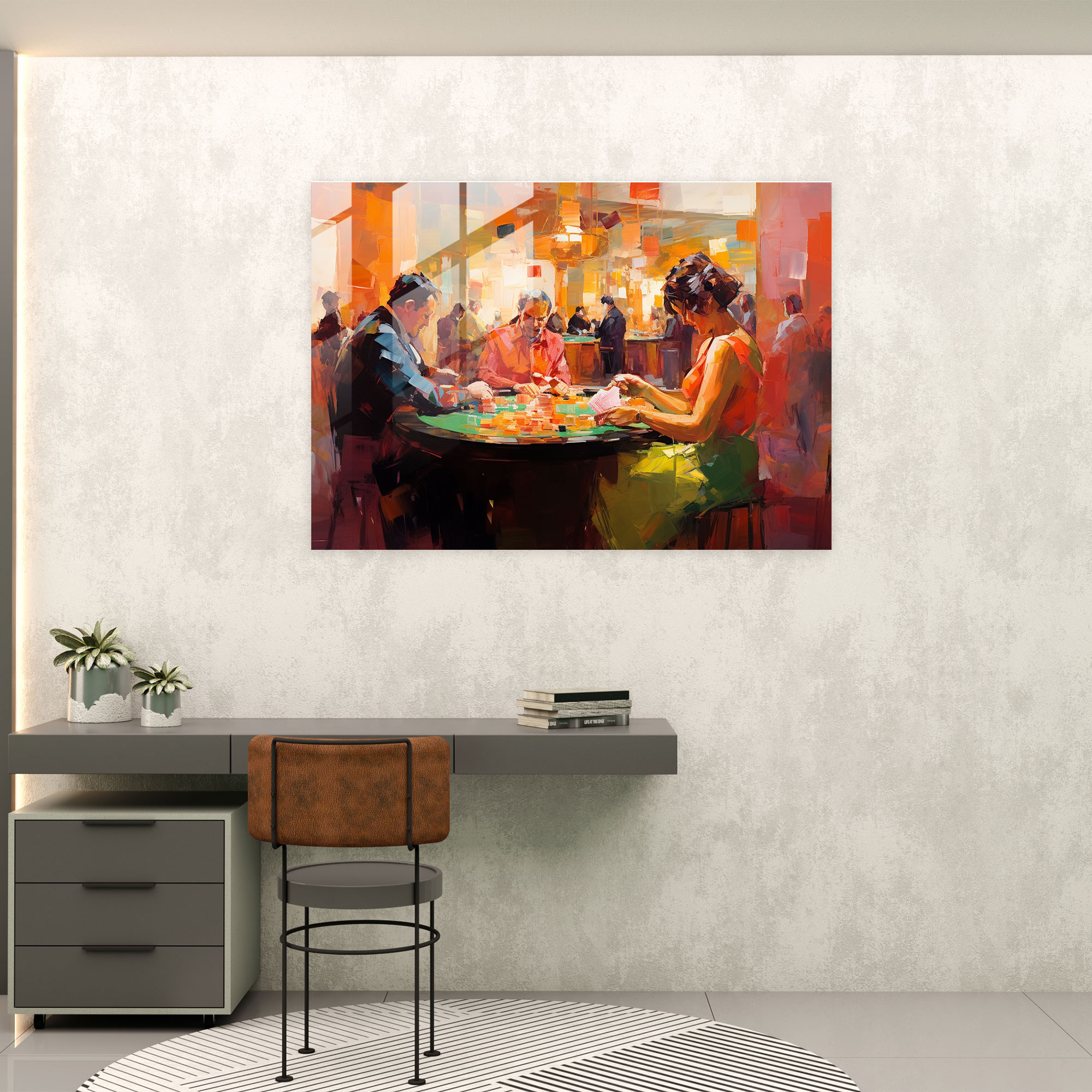 Gamble Impressionist Glass Print - Gamble, Wall Decoration, Gamble, Glass Print