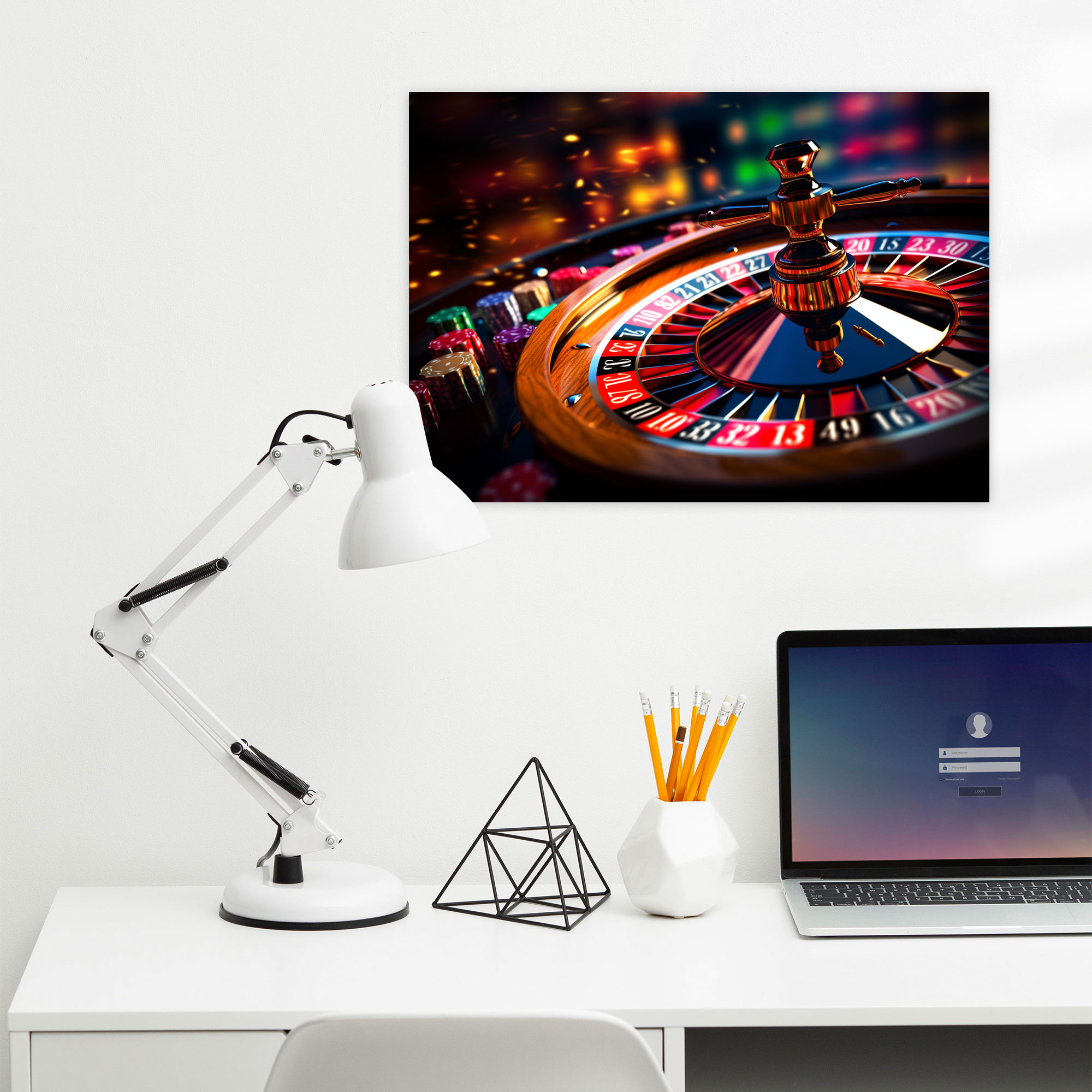 Gamble Canvas Print - Gamble, Casino Roulette Wheel, Wall Art, Colors