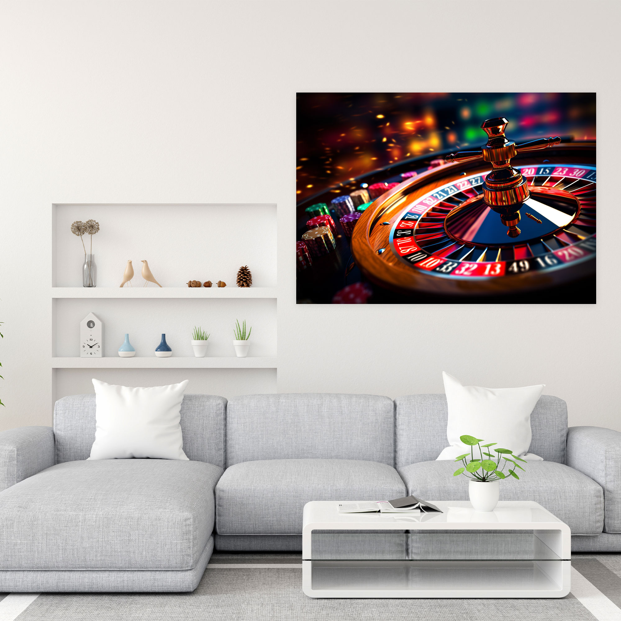 Gamble Canvas Print - Gamble, Casino Roulette Wheel, Wall Art, Colors