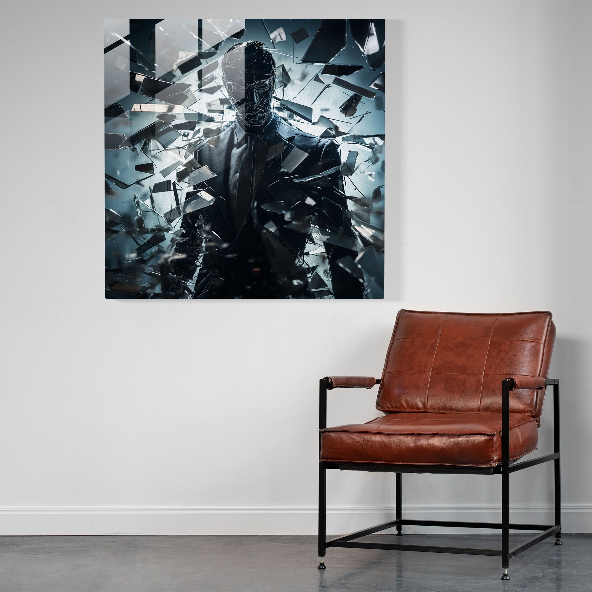 Godfather Glass Print - Shattered Glass Silhouette - Godfather, Glass Print, Glass Wall Art, Home Decoration