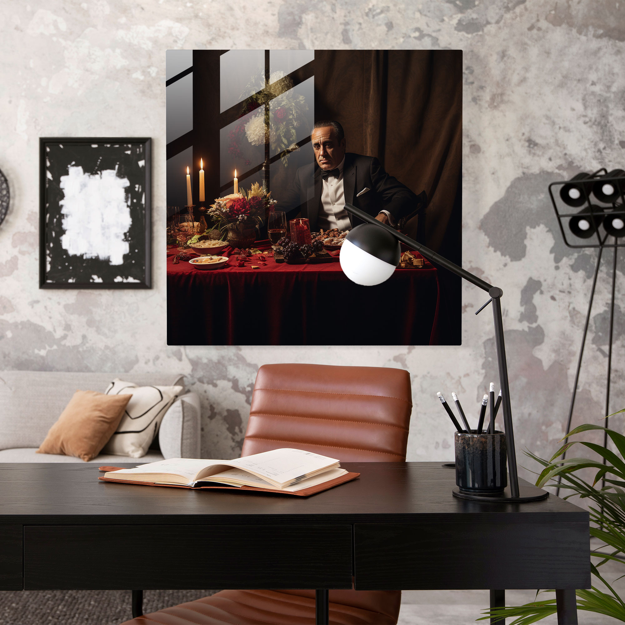 Godfather Glass Print - Godfather, Wall Decoration, Glass Print, Props